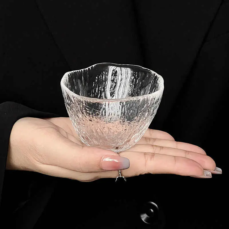 Japanese Style Sake Cup Glass Small Coffee Cups Transparent Water Mug Simple Afternoon Tea Drinkware