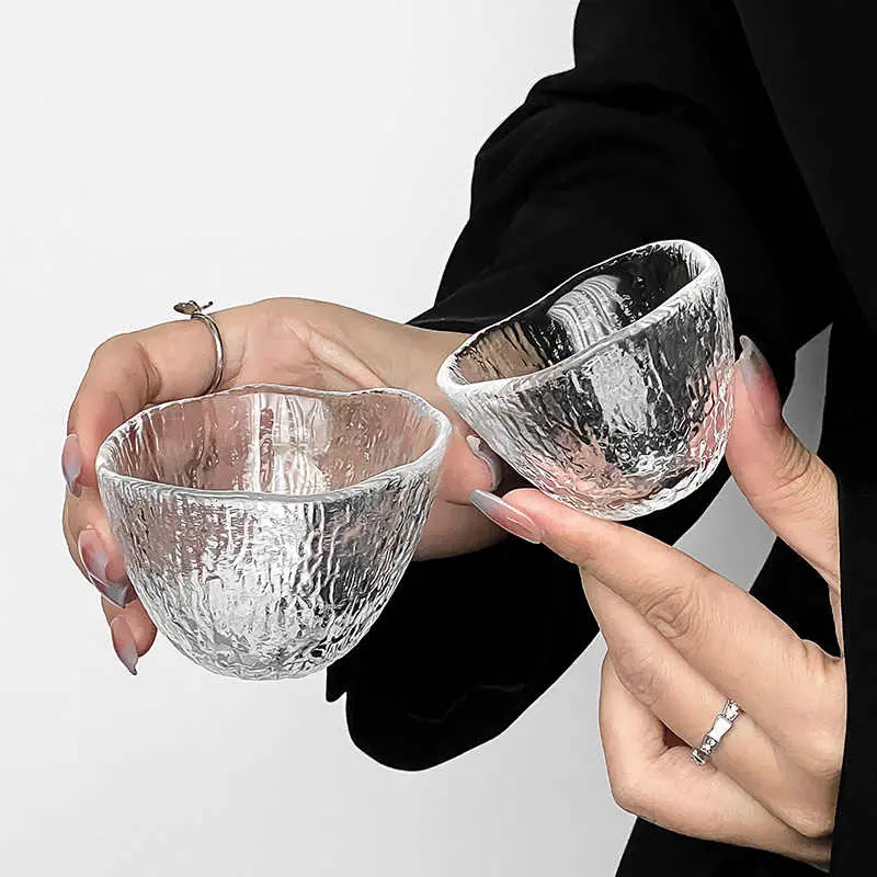 Japanese Style Sake Cup Glass Small Coffee Cups Transparent Water Mug Simple Afternoon Tea Drinkware