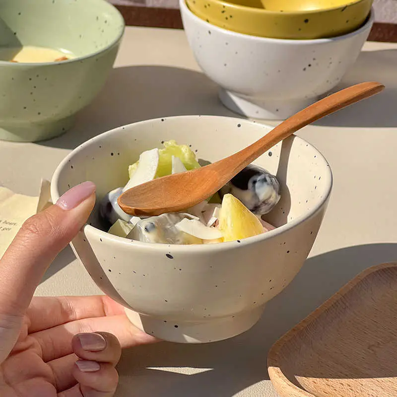 Korean Ink Splash Ceramic Bowl Household Mini Soup Bowls Delicate Dessert Yoghurt Bowl Kitchen Utensil