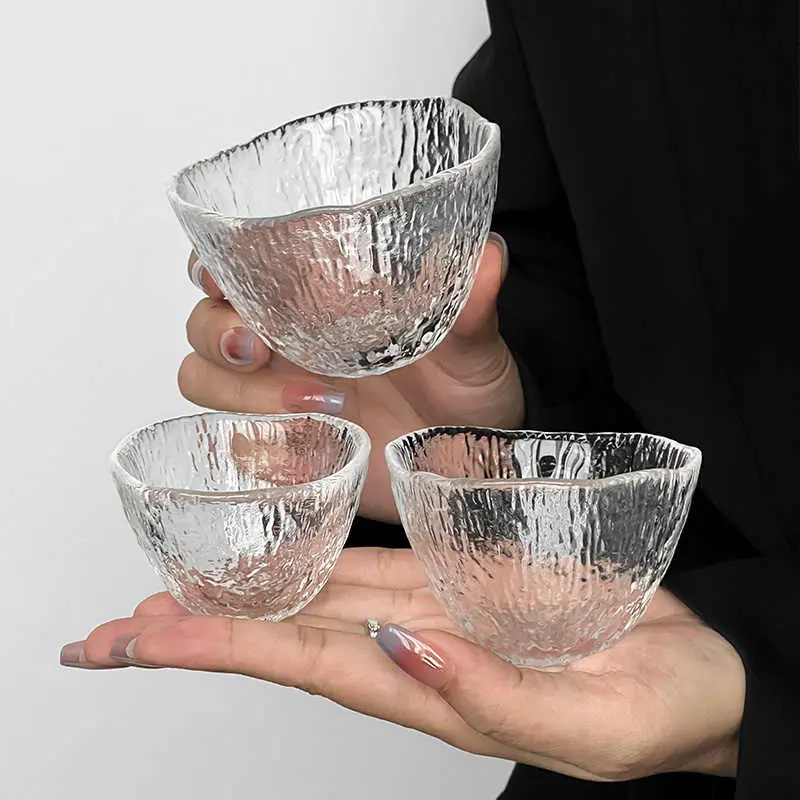Japanese Style Sake Cup Glass Small Coffee Cups Transparent Water Mug Simple Afternoon Tea Drinkware