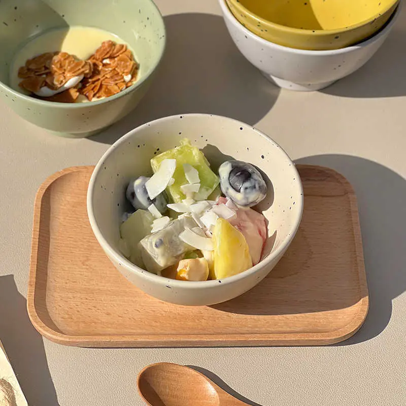 Korean Ink Splash Ceramic Bowl Household Mini Soup Bowls Delicate Dessert Yoghurt Bowl Kitchen Utensil