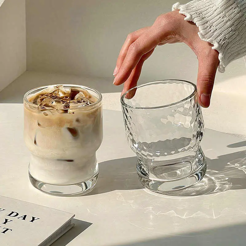 290ml Transparent Glass Mug Household Breakfast Milk Cup Simple Iced Coffee Latte Cups Juice Cup Drinkware