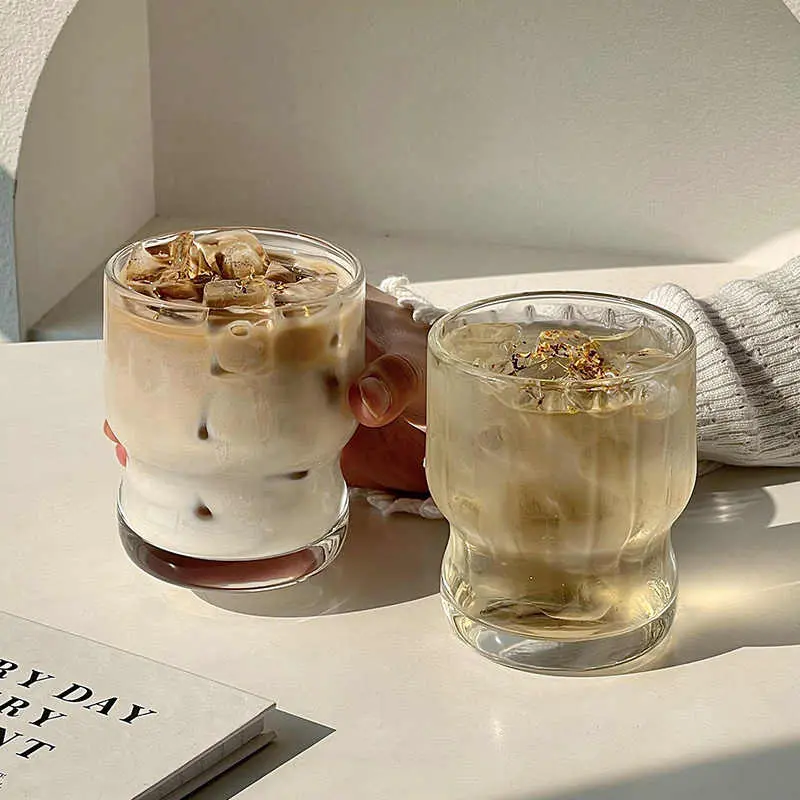 290ml Transparent Glass Mug Household Breakfast Milk Cup Simple Iced Coffee Latte Cups Juice Cup Drinkware