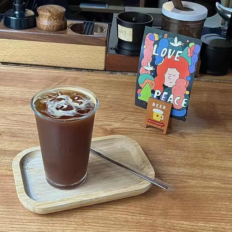 370ml Transparent Glass Cup Latte Coffee Cups Simple Breakfast Milk Cup Household Drinking Cups