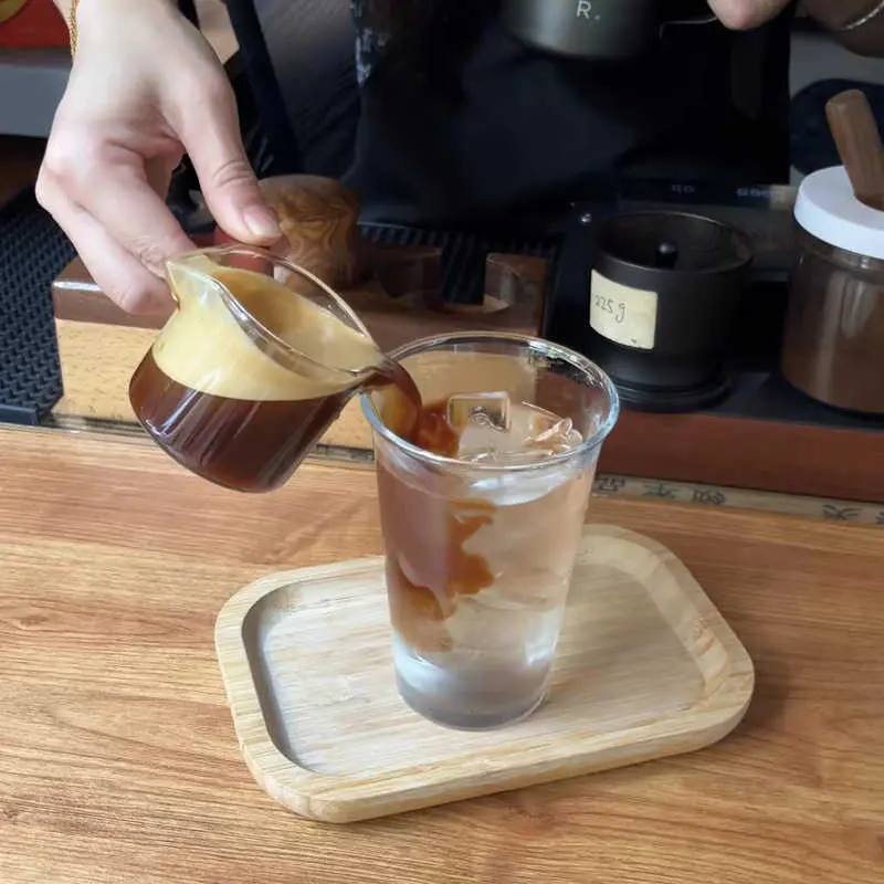 370ml Transparent Glass Cup Latte Coffee Cups Simple Breakfast Milk Cup Household Drinking Cups