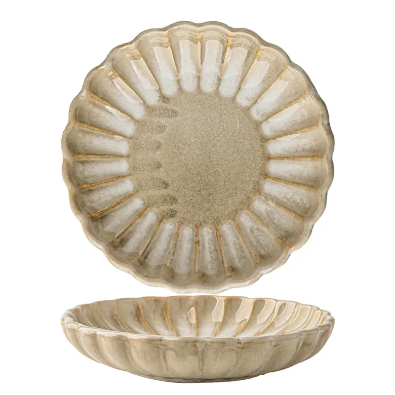 Vintage Ceramic Flavour Saucers Creative Irregular Dipping Mini Plate Seasoning Sauce Vinegar Hot Pot Dish Kitchen Utensils