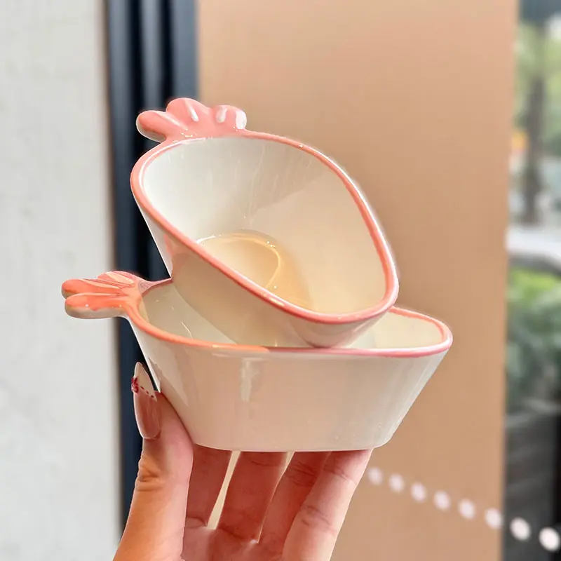Cute Carrot Shaped Small Dish Household Restaurant Table Ceramic Dipping Saucer Exquisite Under Glazed Hotpot Seasoning Dishes