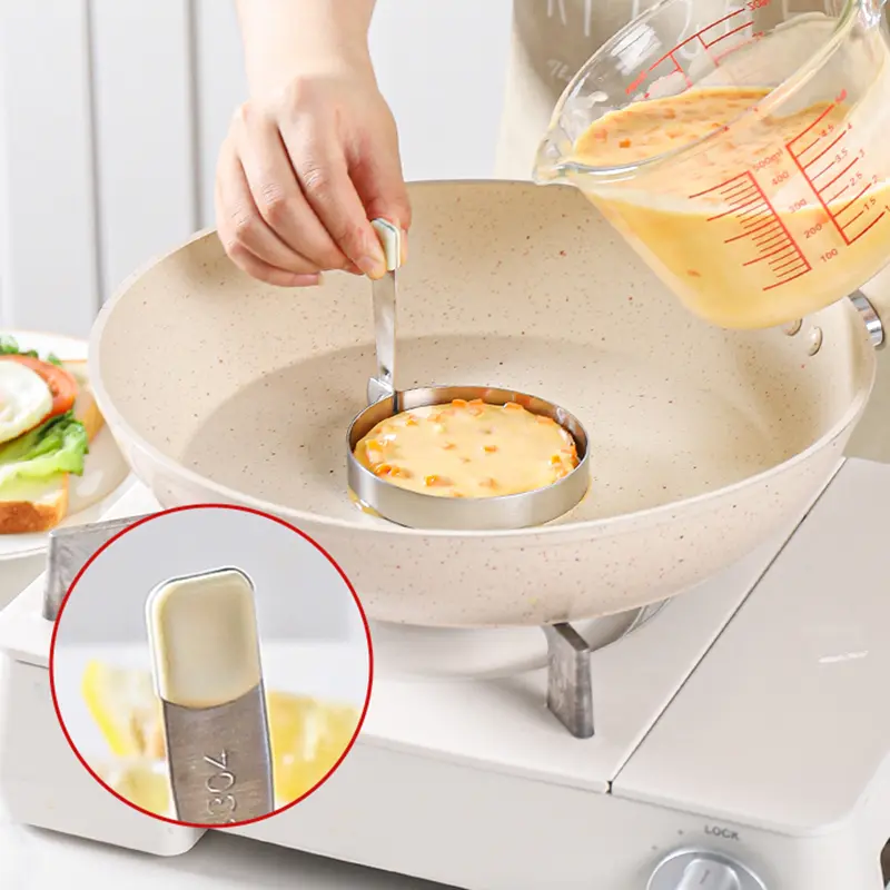 Stainless Steel Fried Egg Moulds Beef Patties Setting Mould Non-stick Breakfast Models Multiple Shapes Kitchen Utensils