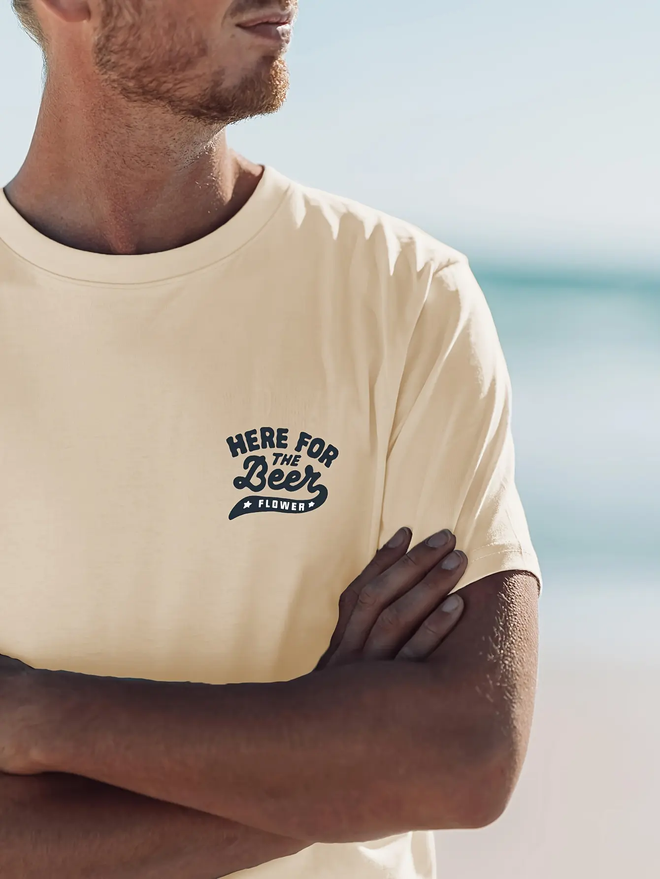 Men's summer 100% pure cotton fashionable casual sports loose graphic print round neck short sleeved T-shirt top