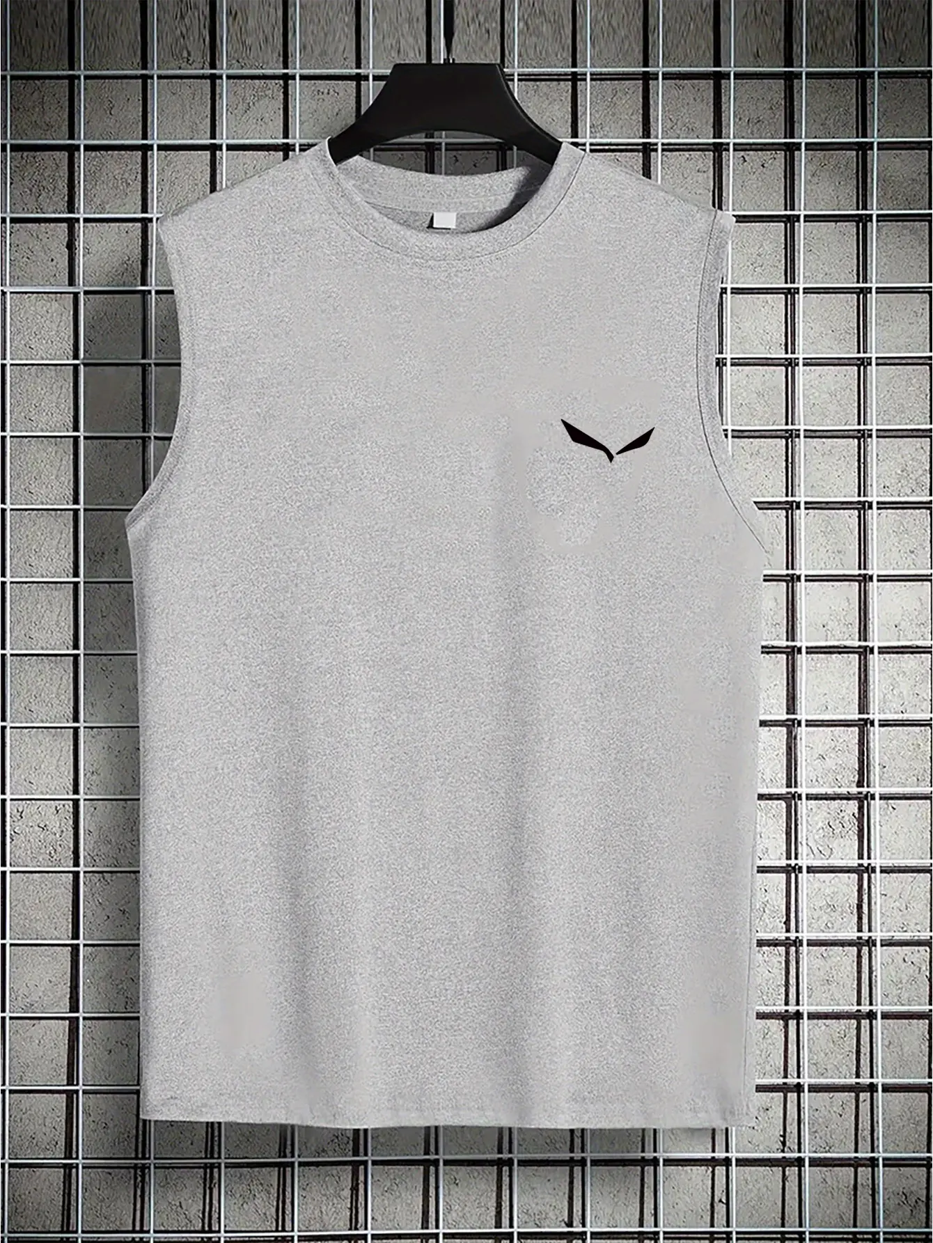 Men's Summer Leisure Sports Fitness Loose Bird Pattern Printed Comfortable and Breathable Round Neck Sleeveless Tank Top