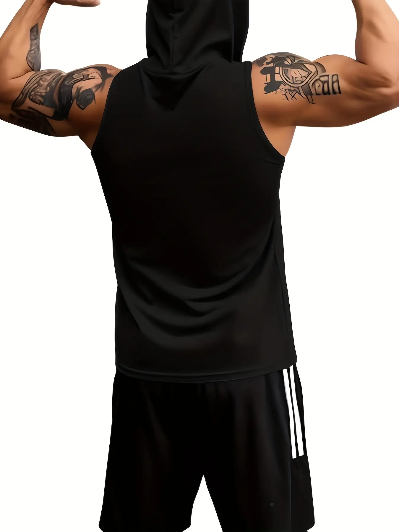 Men'S Plus Size Sleeveless Hooded Vest - Lightweight Breathable Athletic Top Quick-Dry Gym Casual Shirt for Workout Beach C
