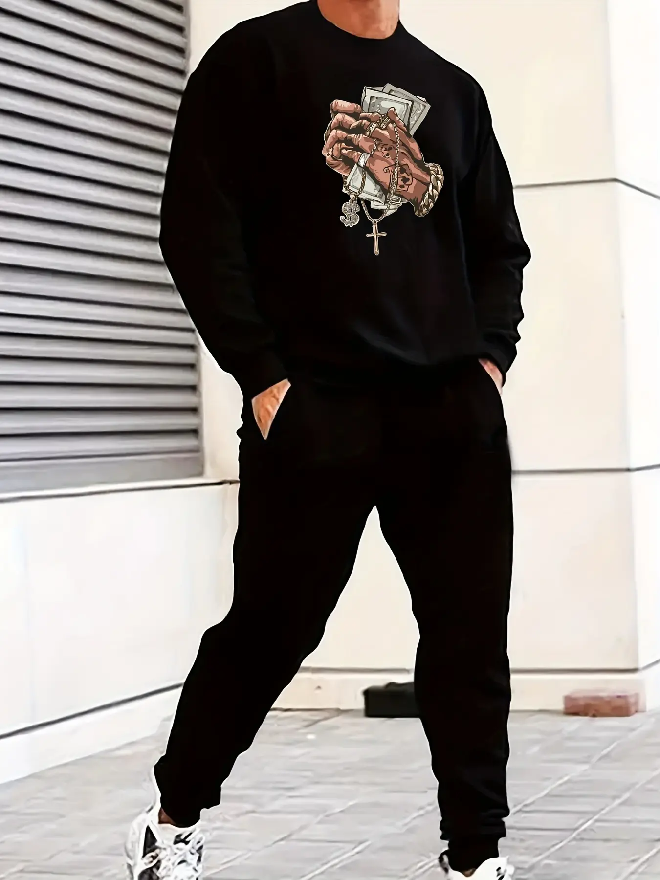 Men's Autumn Winter Sweater Set With Plush Fashion Casual Men's Loose Breathable Pullovers Brand Hoody