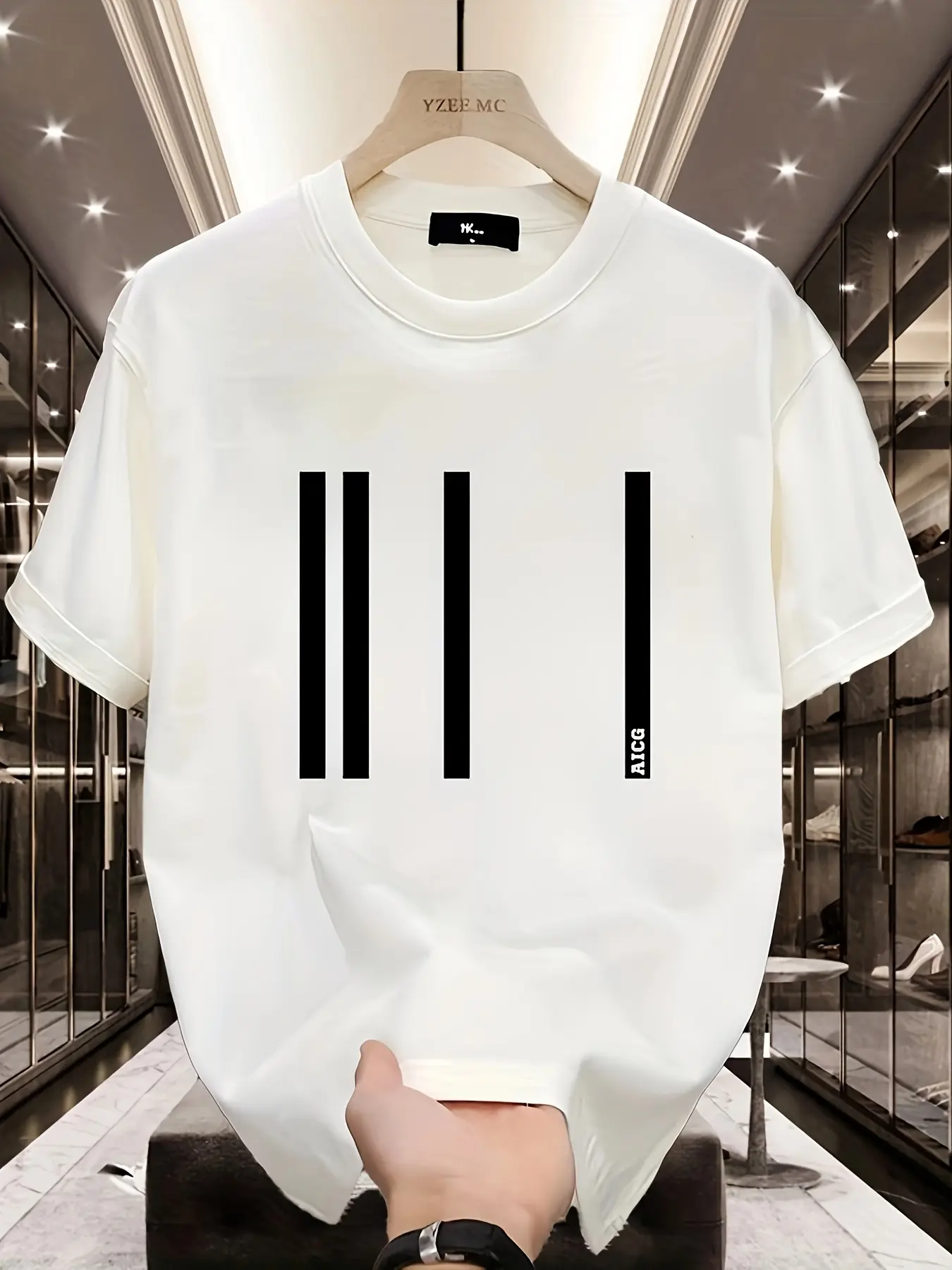 Men's summer 100% pure cotton fashionable casual loose sports trendy brand printed round neck short sleeved T-shirt top