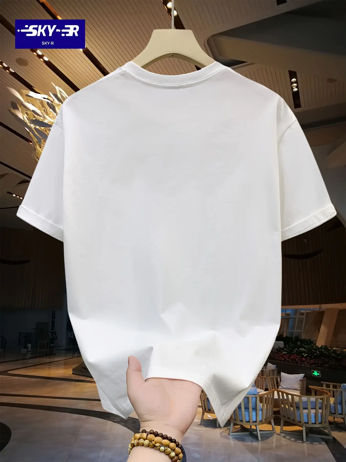 Men's summer 100% pure cotton fashionable casual loose sports cartoon feather pattern printed round neck short sleeved T-shirt