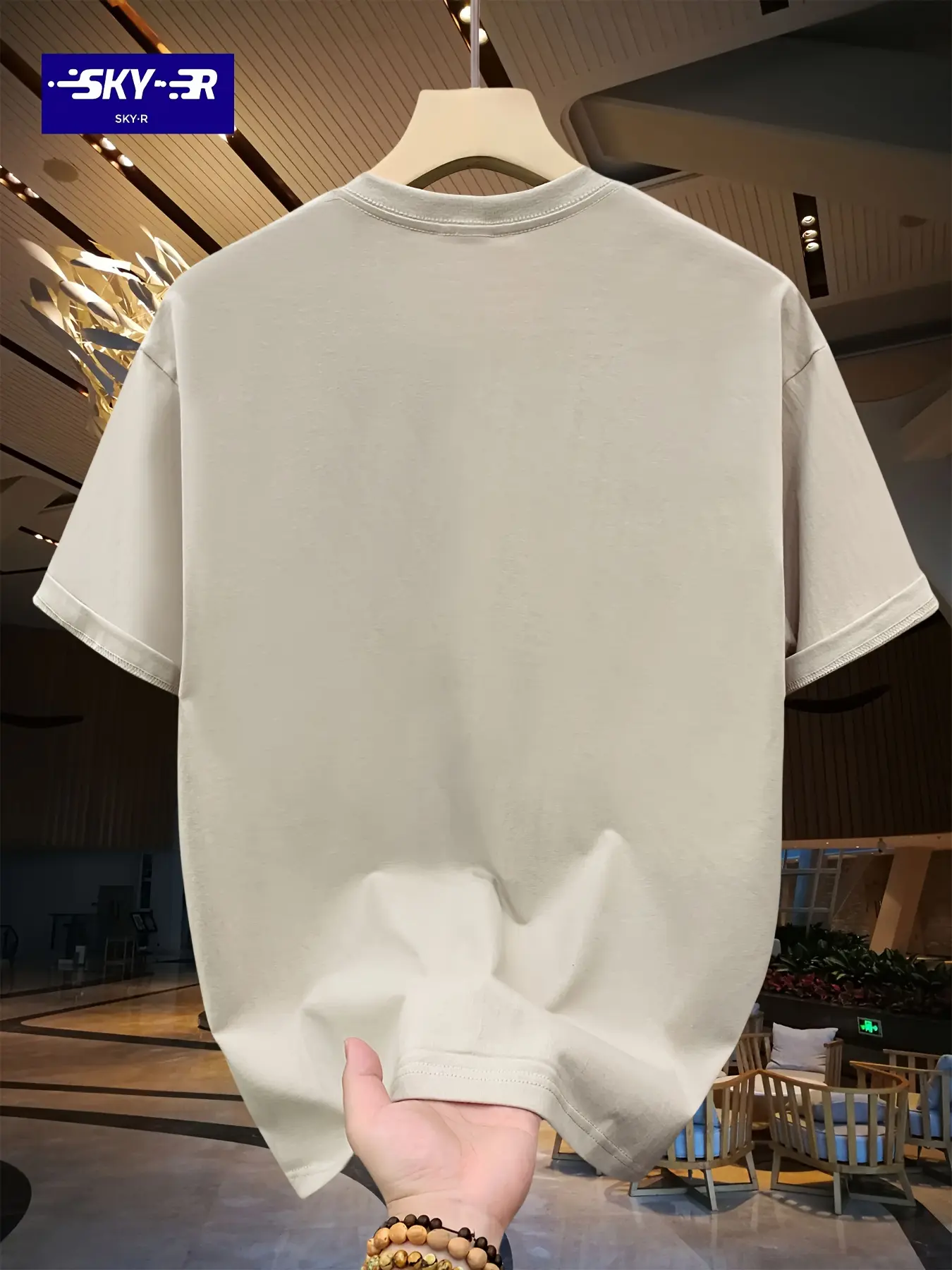 Men's summer 100% pure cotton fashionable casual loose sports cartoon feather pattern printed round neck short sleeved T-shirt