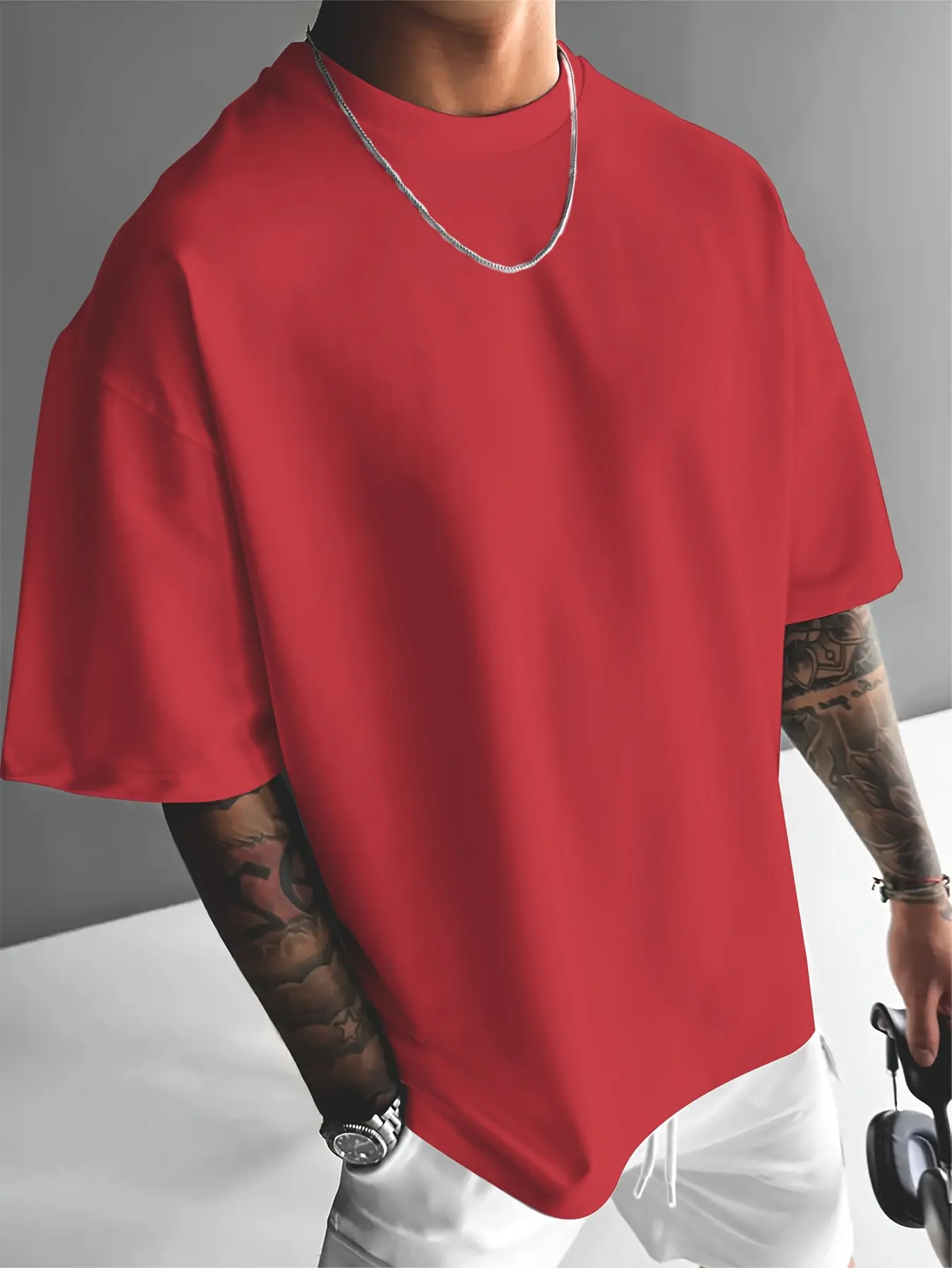 Men's Summer 100% Cotton Fashionable Casual Sports Loose Tokyo Racing Pattern Printed Round Neck Short Sleeve T-shirt Top
