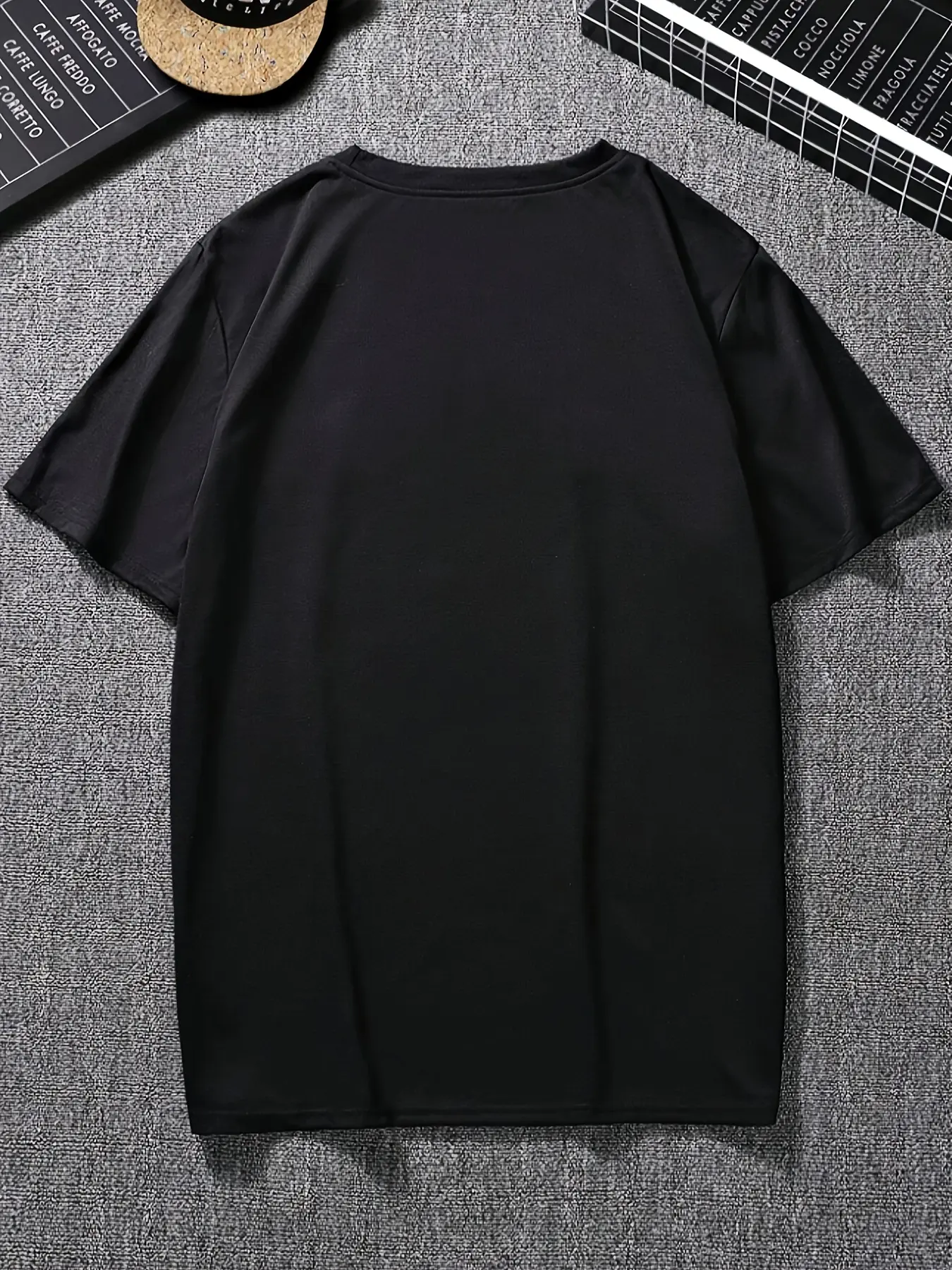Men's Summer 100% Cotton Fashionable Casual Loose Happy Skull Guitar Pattern Printed Round Neck Short Sleeve T-shirt Top