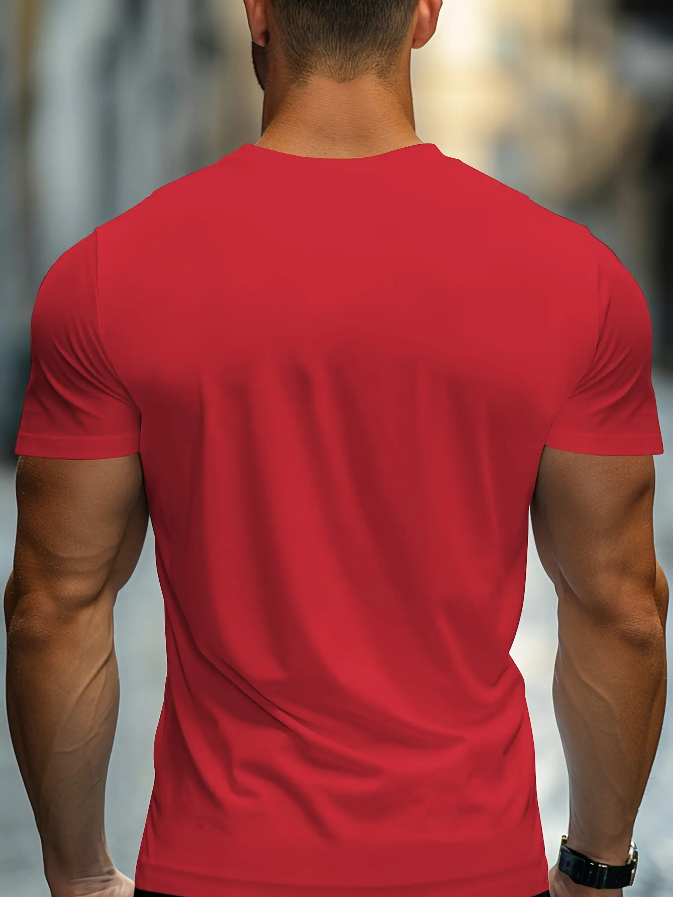 Men's 100 cotton summer fashionable casual loose plus size Focus print sports slim fit round neck short sleeved T-shirt top