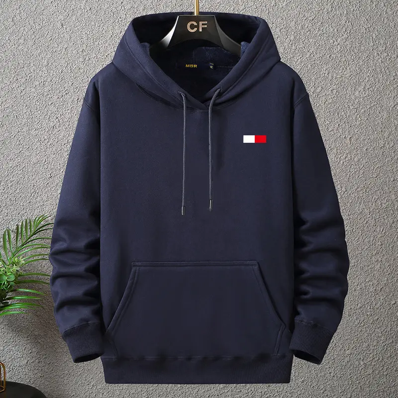 Men's Autumn Winter Hooded Fashion Sweater Winter Hoodie Casual Pockets Oversize Loose Sweatshirts Outerwear Top High Street