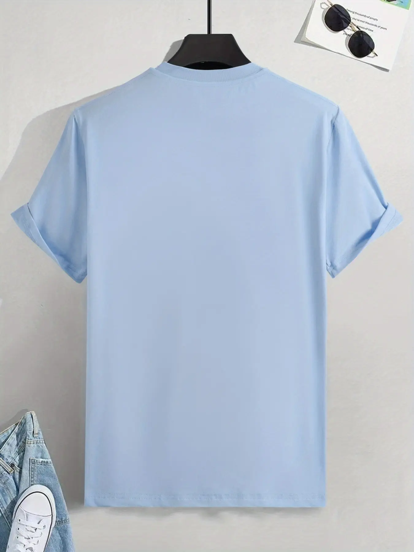 Men's Summer Loose Size 100% Cotton Fashion High Quality Short  Peace Print Casual Slim Fit Round Neck Short Sleeve T-shirt Top