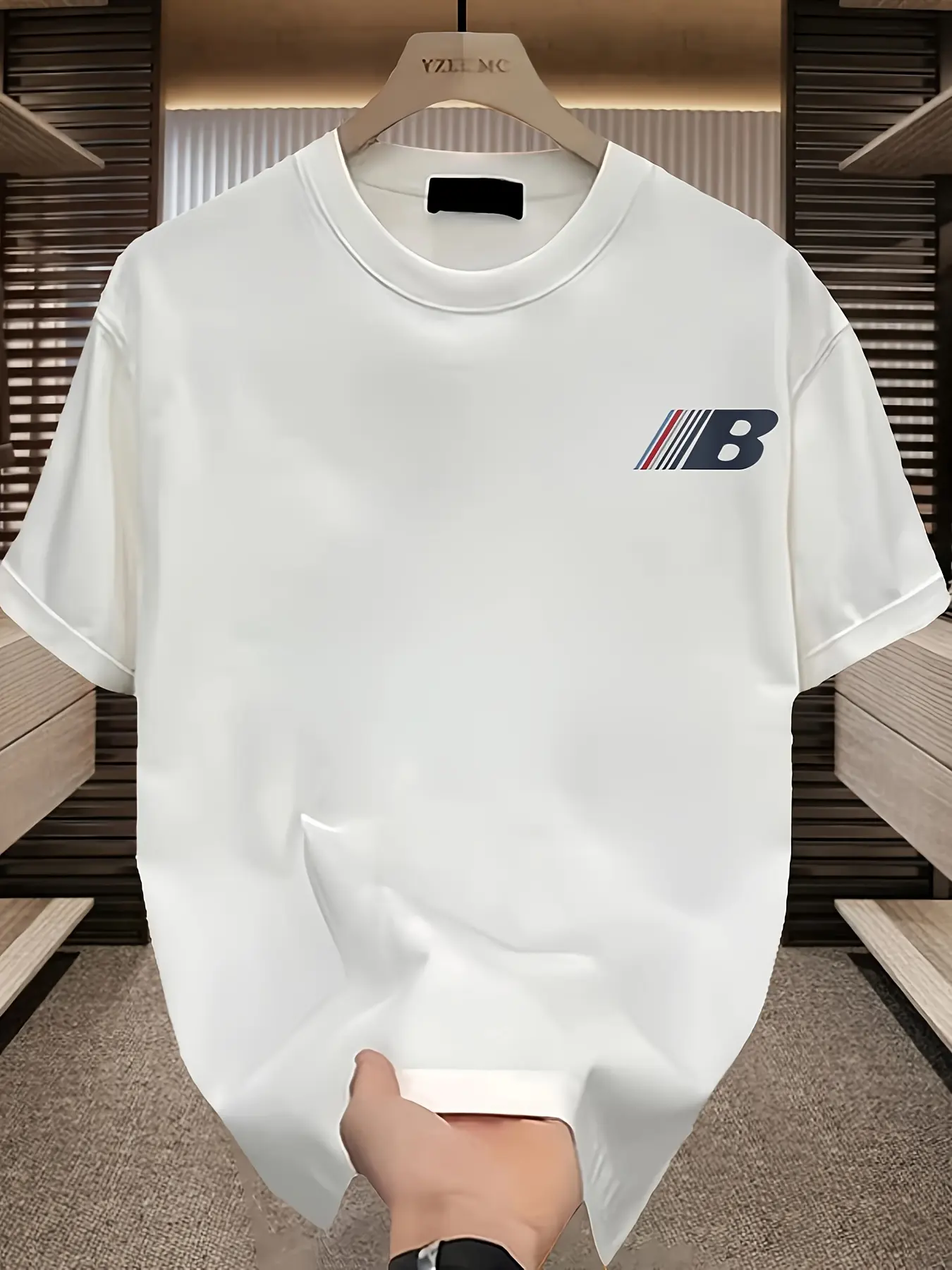 Men's summer 100% pure cotton fashionable sports casual loose and handsome letter printed round neck short sleeved T-shirt top