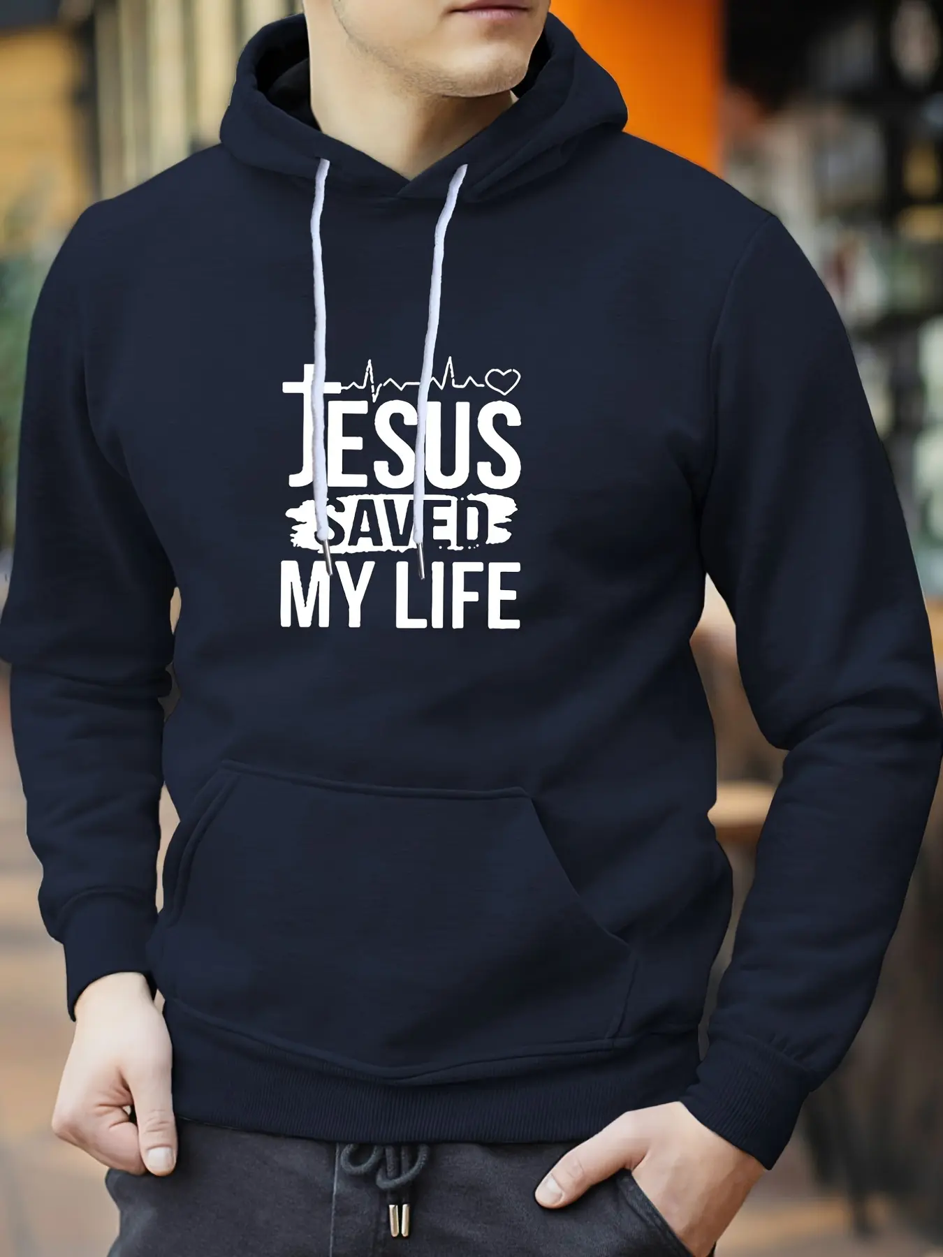 Men's Autumn  Winter Loose Fitting Long Sleeved Hoodie Men's fashion casual long-sleeved hoodie hip hop sweatshirt Street hip