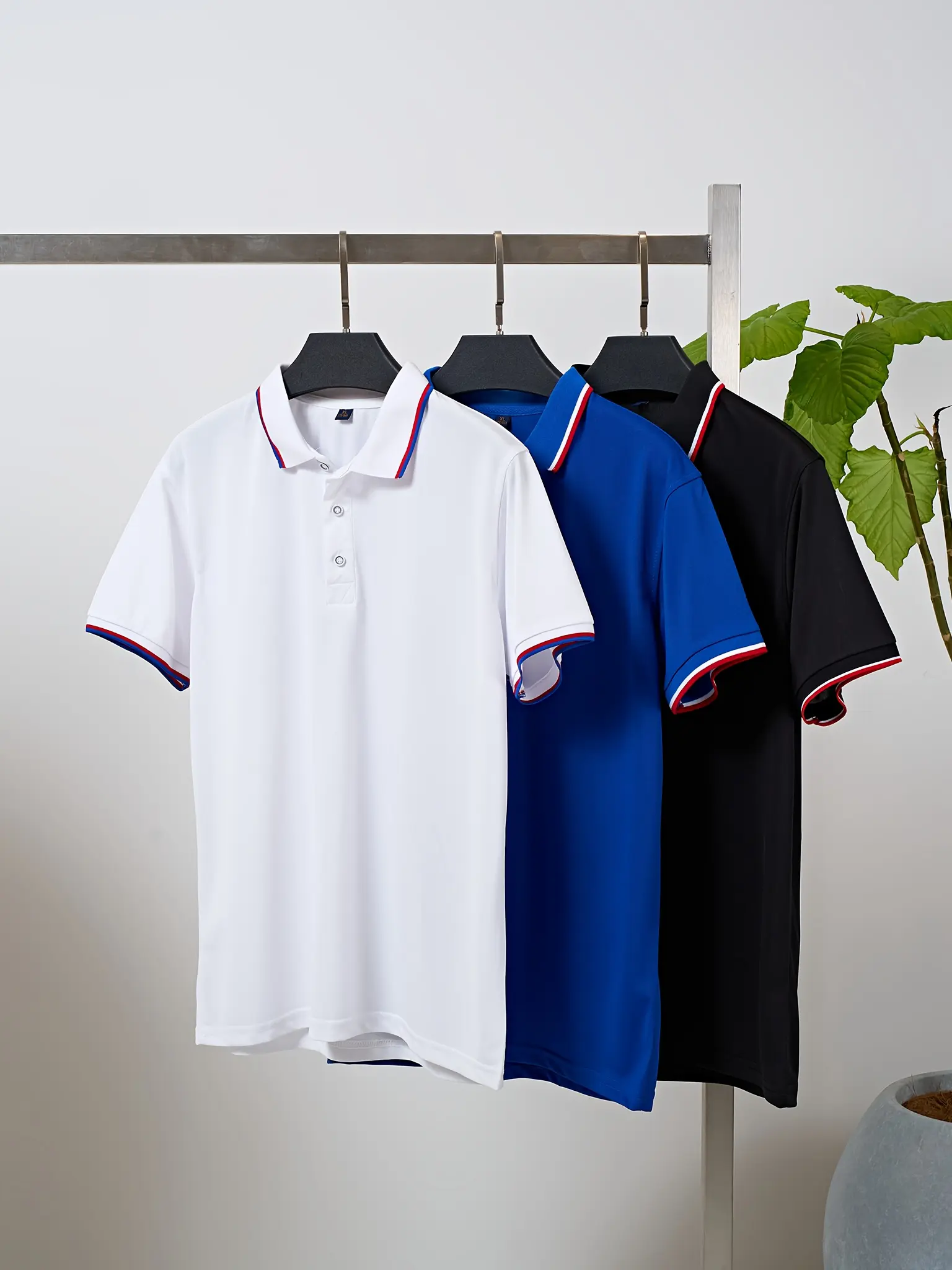 Men's summer casual fashionable loose plus size golf 3 pcs/set pattern printed lapel short sleeved polo shirt
