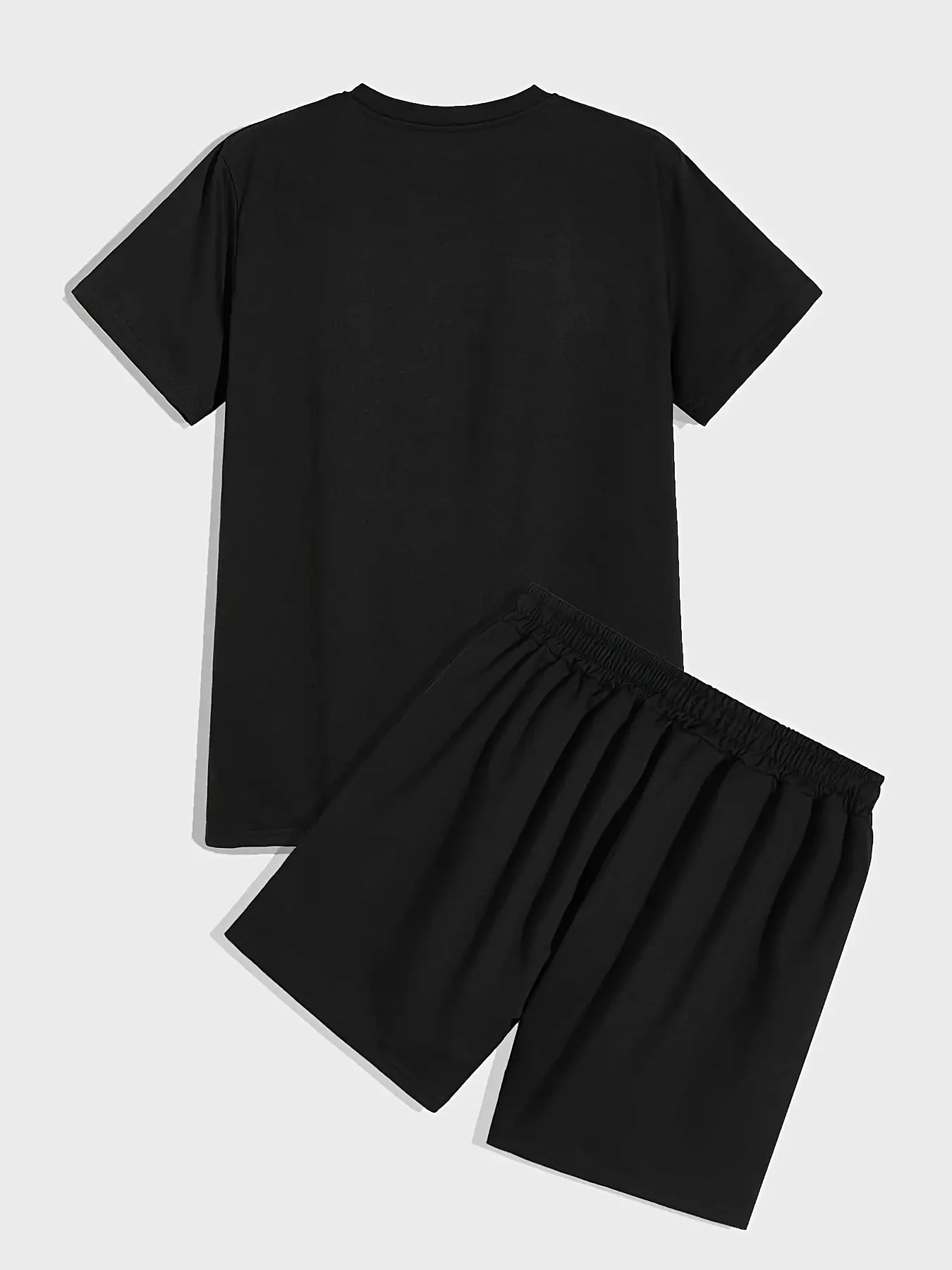 100% cotton men's summer casual Los Angeles print loose size round neck short sleeved T-shirt+shorts set