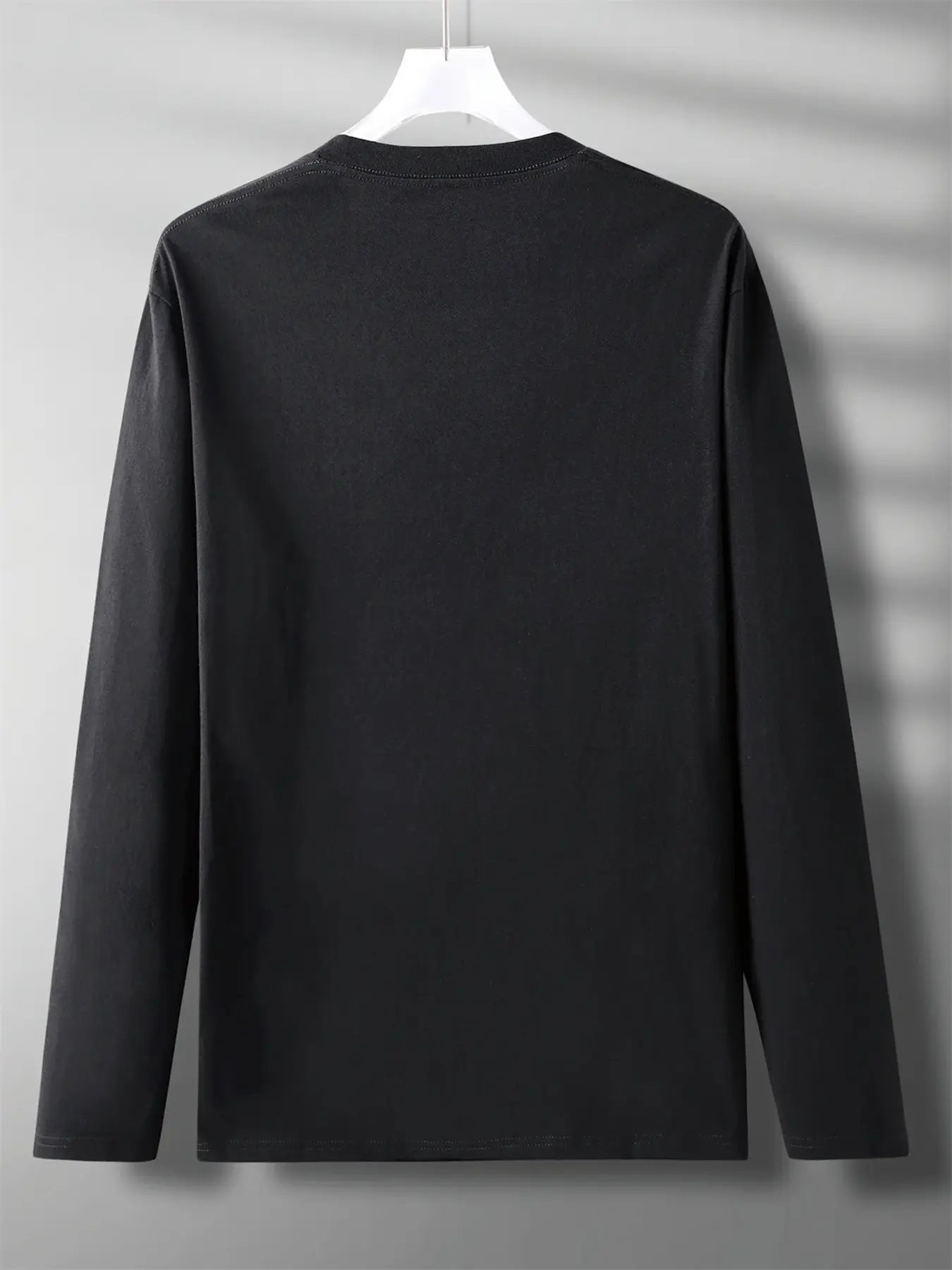 Men's 100% pure cotton loose fit comfortable casual sports SINCE1973 pattern printed round neck long sleeved T-shirt top