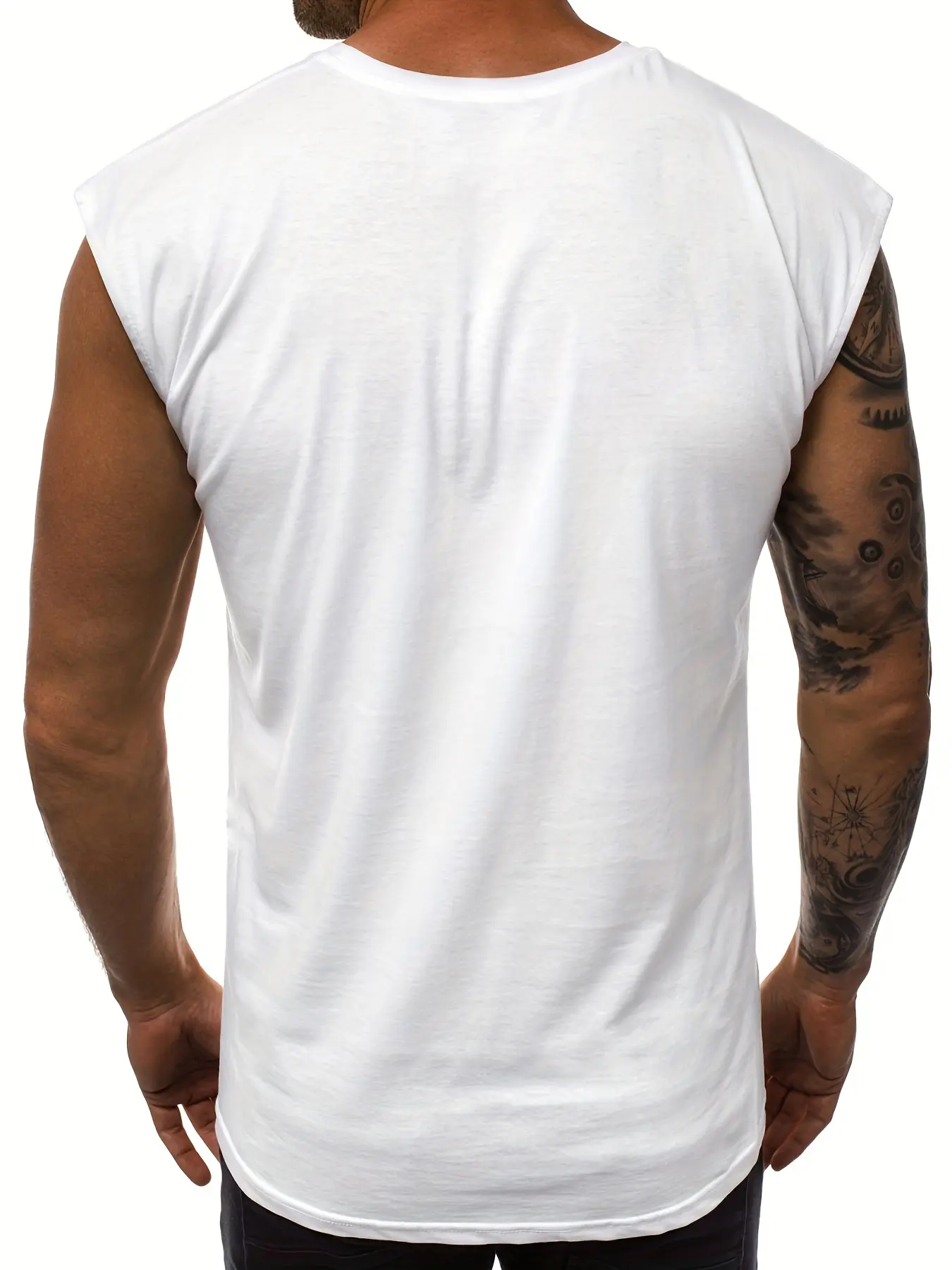 Men's summer fashionable casual sports loose solid color comfortable breathable round neck sleeveless vest