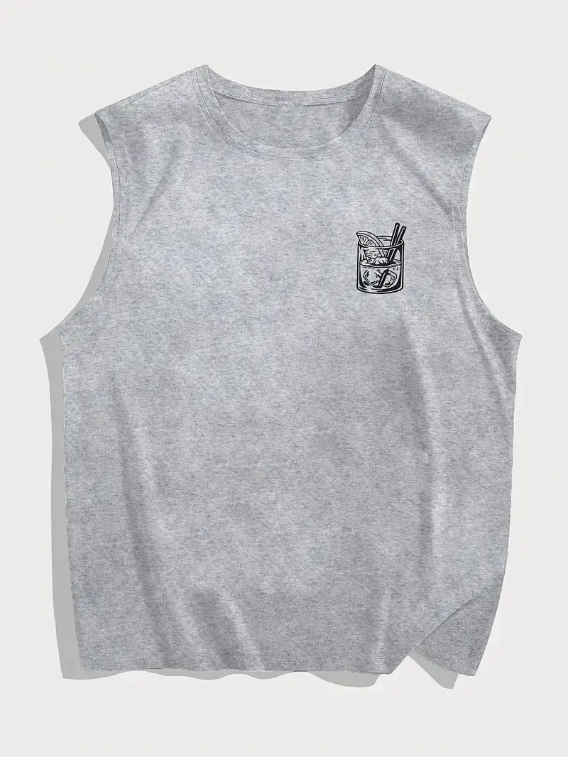 Men's summer fashionable casual sports loose pattern double-sided printed comfortable and breathable round neck sleeveless vest
