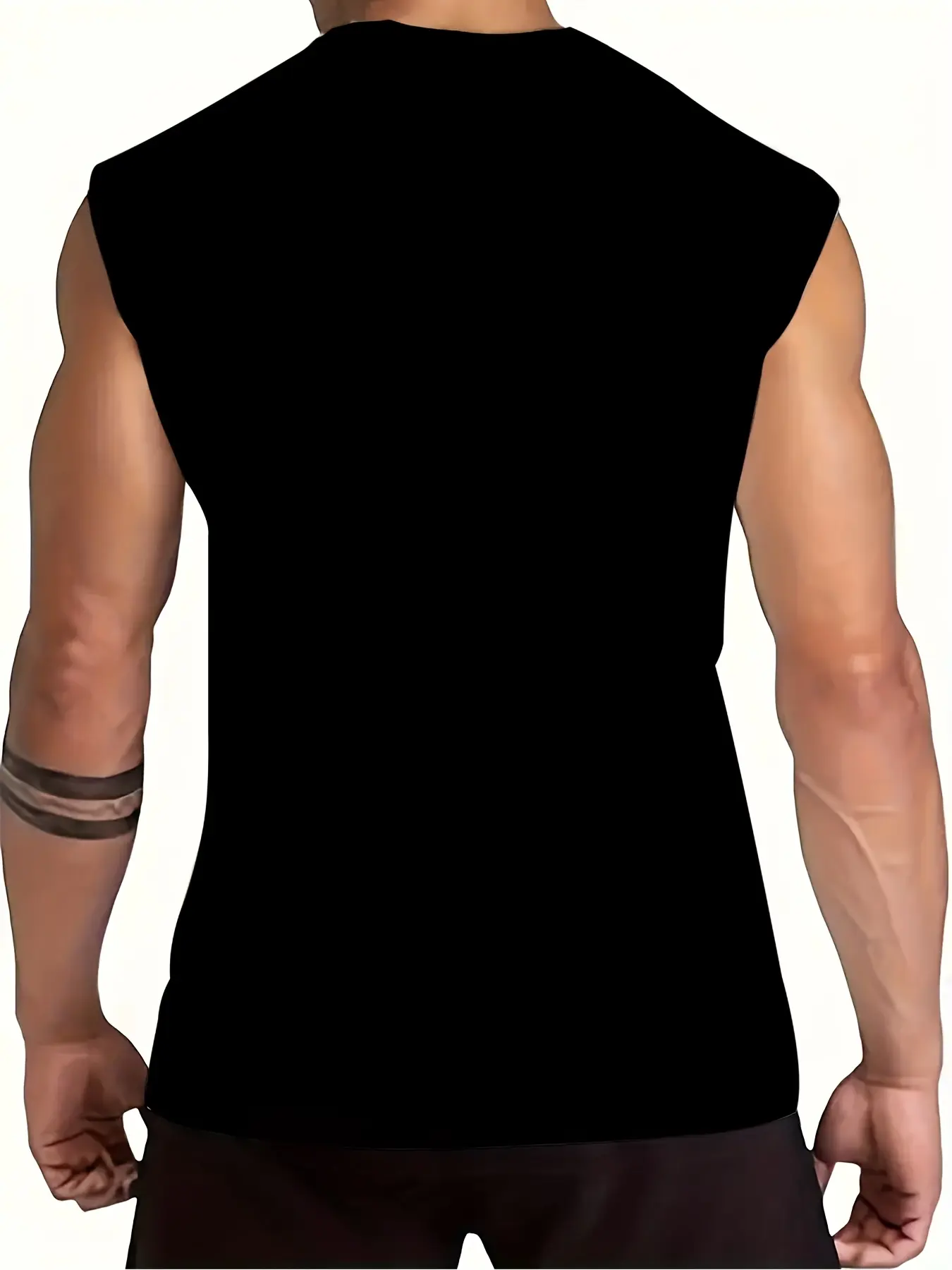 Men's summer casual sports loose never give up pattern printed comfortable and breathable round neck sleeveless vest