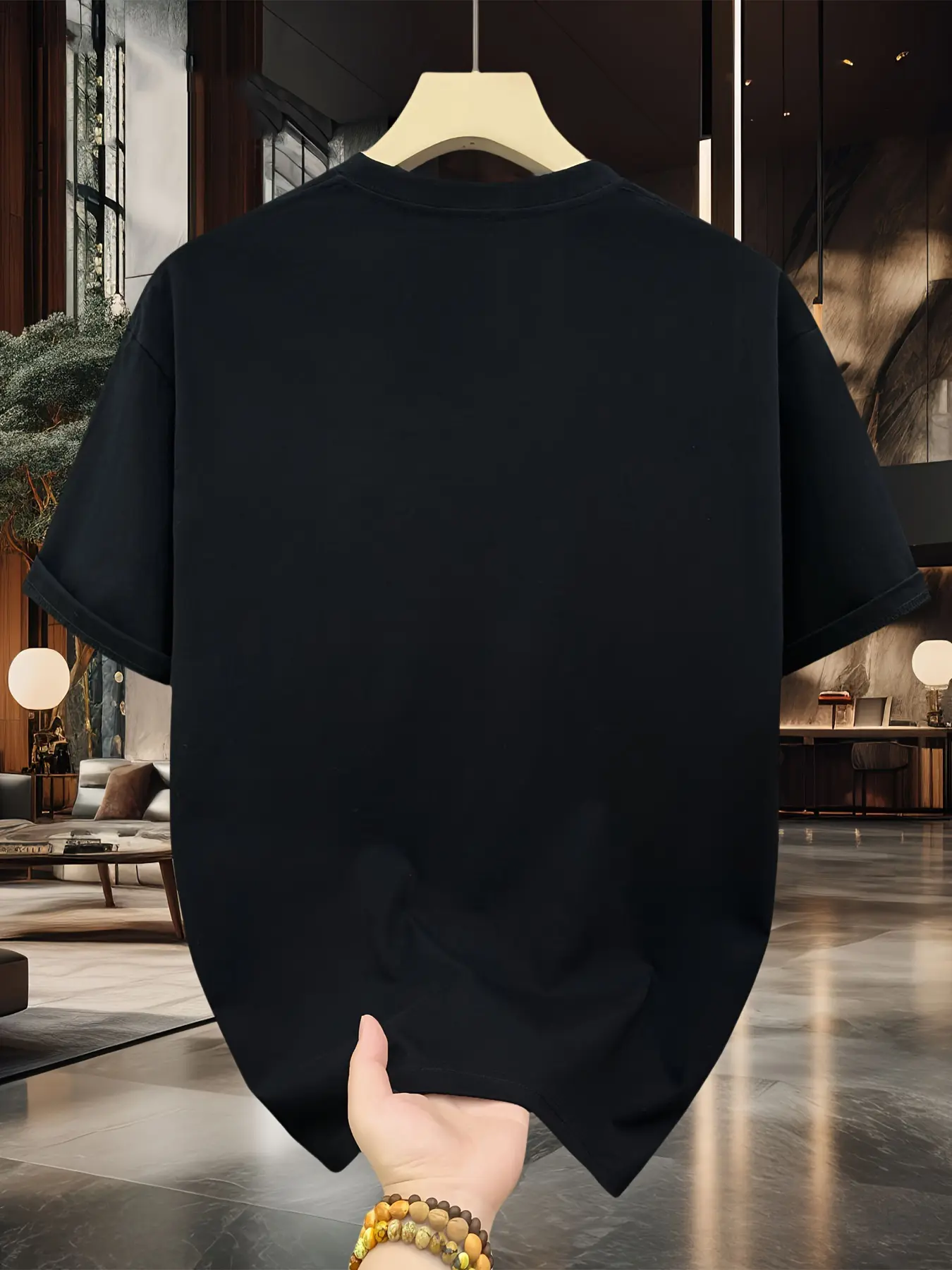 Men's Summer 100% Cotton Fashionable Casual Loose Large Size Paris Pattern Printed Sports Round Neck Short Sleeve T-shirt Top