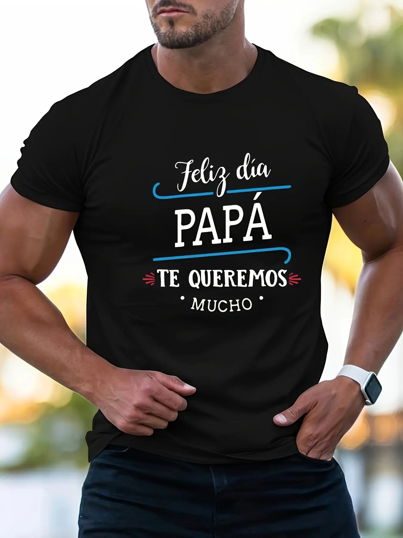 Men's summer 100 cotton fashionable casual loose fit plus size dia papa letter printed sports round neck short sleeved T-shirt