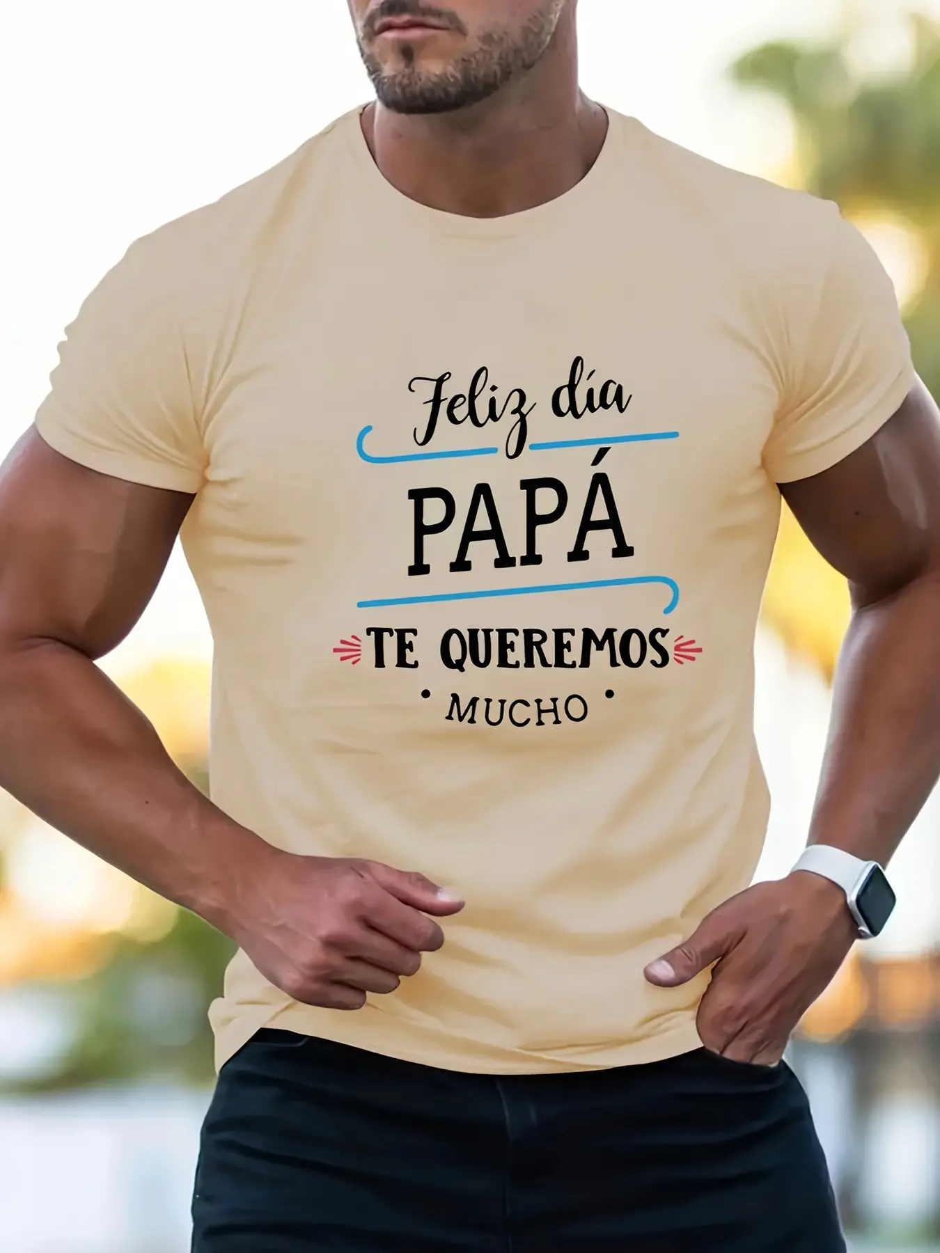 Men's summer 100 cotton fashionable casual loose fit plus size dia papa letter printed sports round neck short sleeved T-shirt