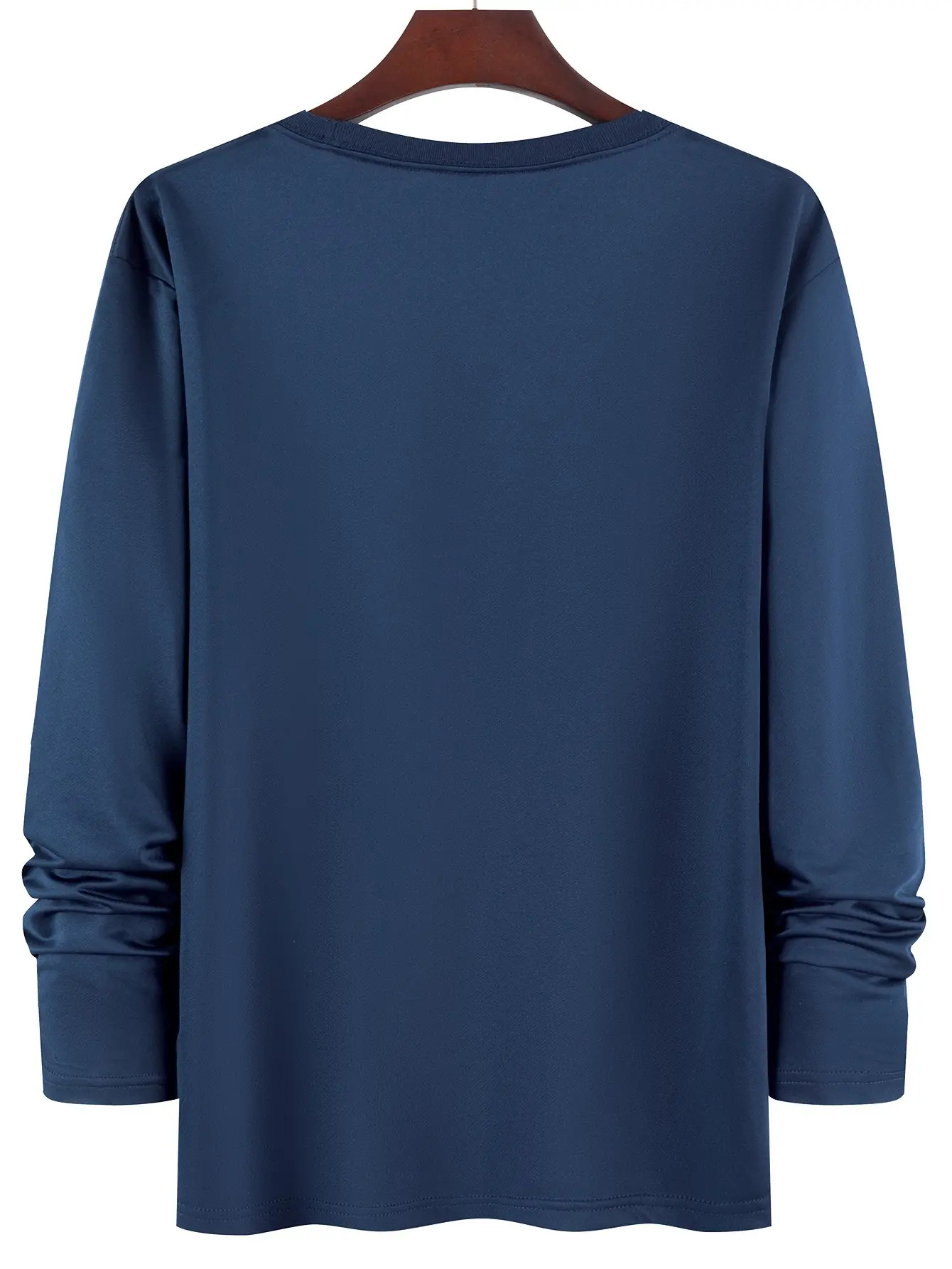 Men's 100% pure cotton loose fit comfortable sports and leisure American eagle pattern printed round neck long sleeved T-shirt