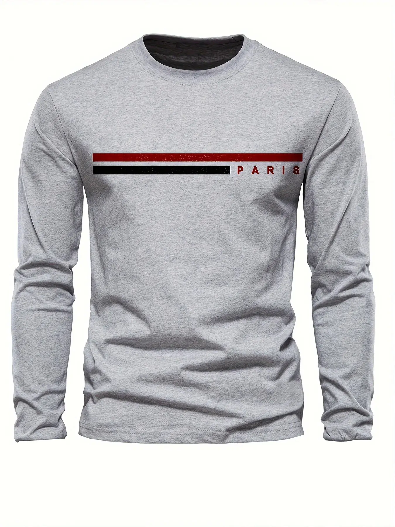 Men's 100% pure cotton comfortable sports casual loose oversized king print breathable round neck long sleeved T-shirt top