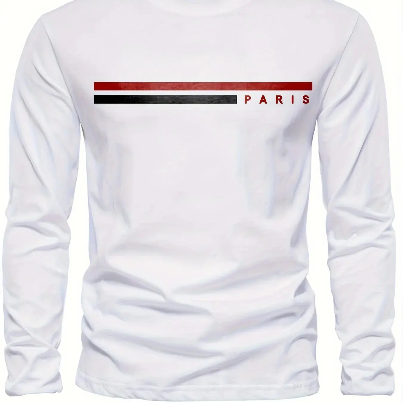 Men's 100% pure cotton comfortable sports casual loose oversized king print breathable round neck long sleeved T-shirt top