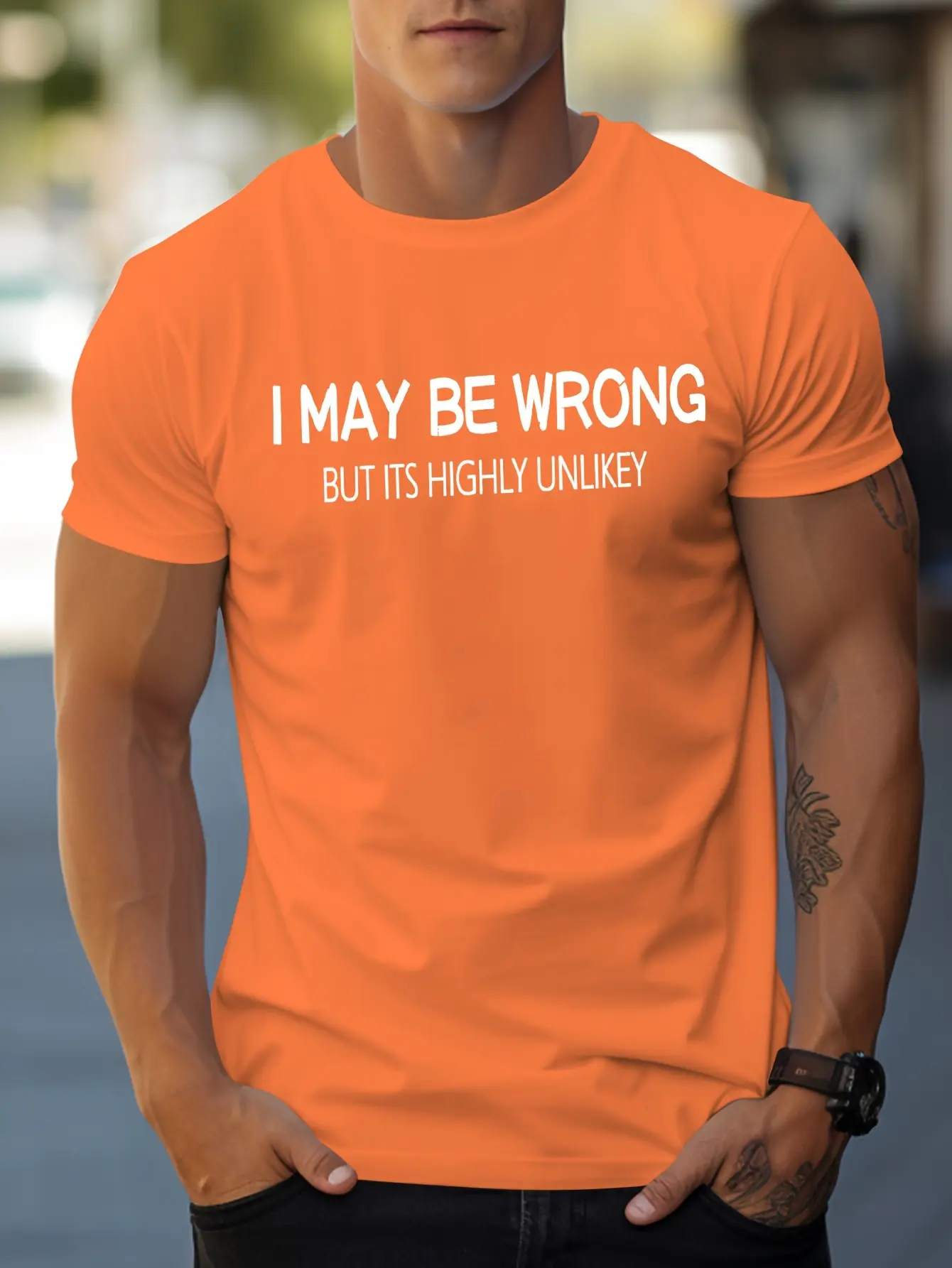 Men's summer 100% pure cotton fashionable casual loose English quote printed round neck short sleeved T-shirt top