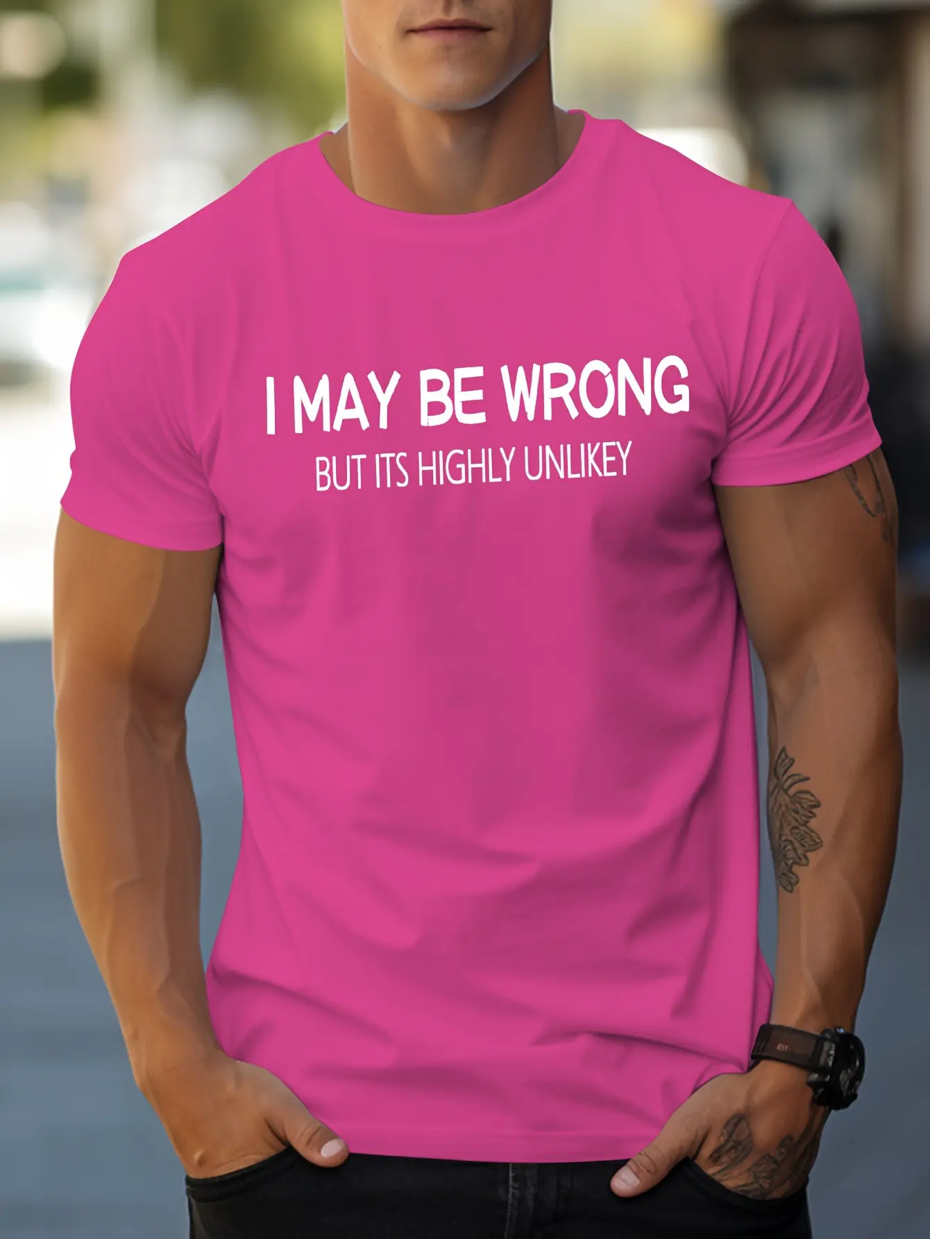 Men's summer 100% pure cotton fashionable casual loose English quote printed round neck short sleeved T-shirt top