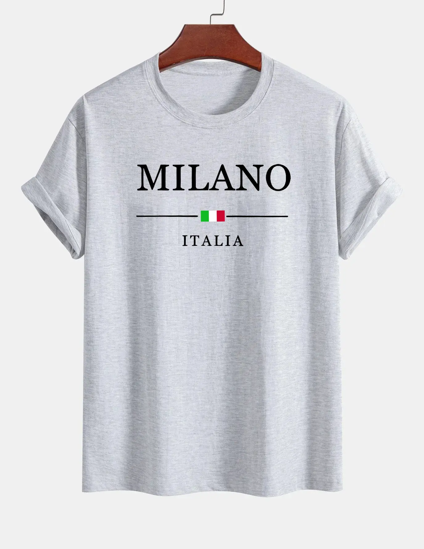 Women's T-shirt 100% pure cotton summer casual loose fashion MILANO ITALIA pattern printed round neck short sleeved T-shirt top