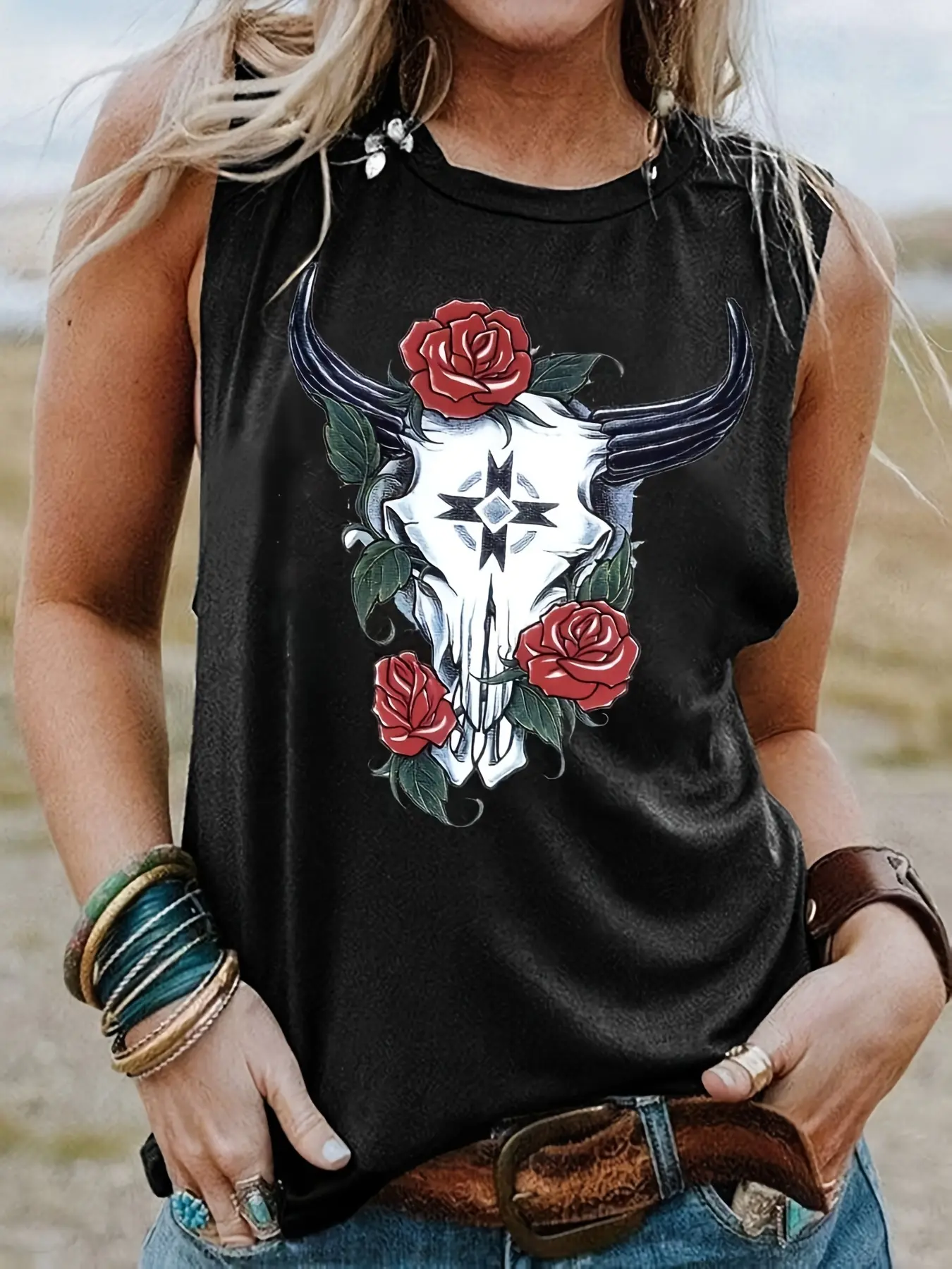 Summer Women's Casual Sleeveless Tank Top T-shirt Tshirts Creativity Streettshirt Individual Casual Clothes