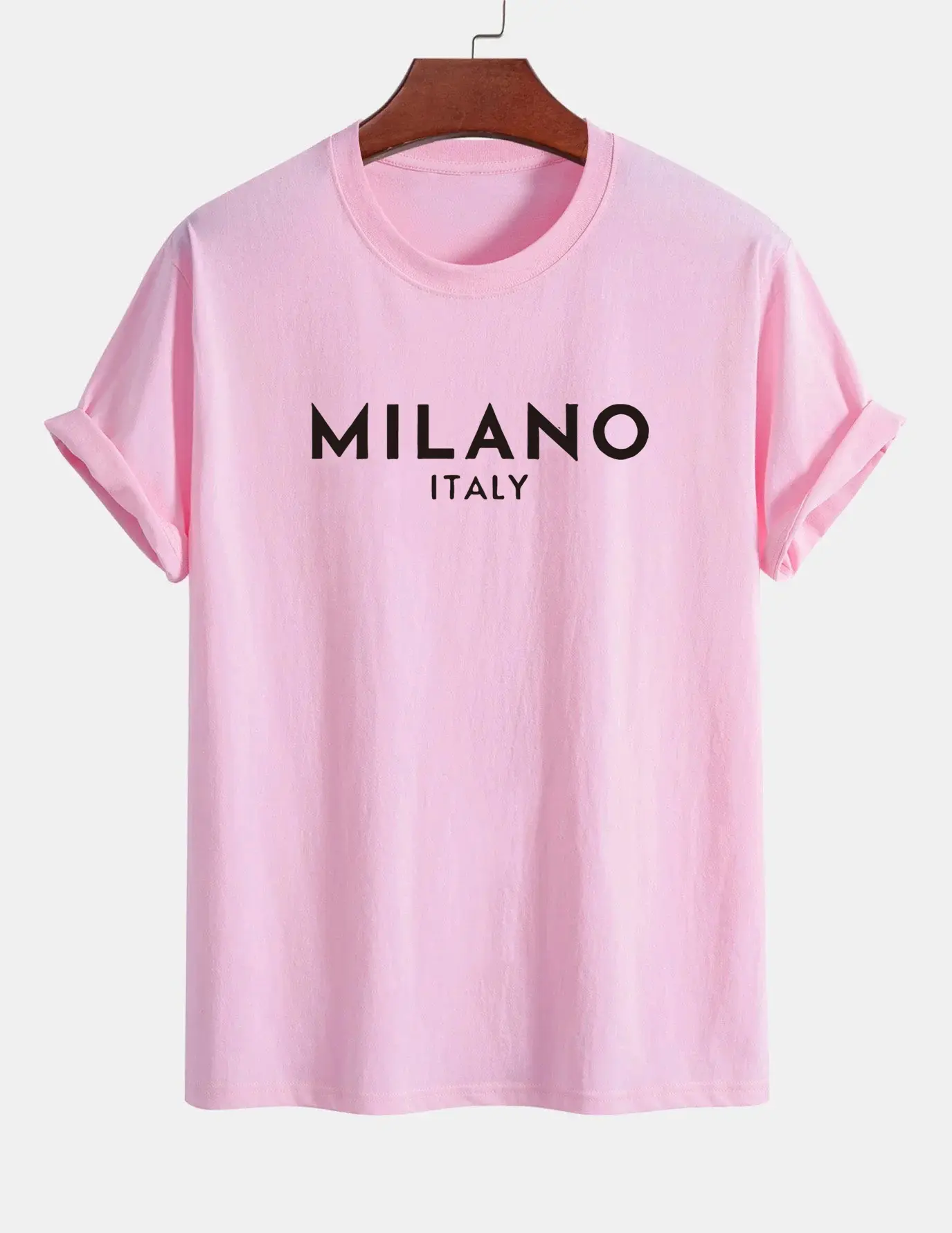 Women's T-shirt 100% pure cotton summer casual loose fashion MILANO ITALIA letter printed round neck short sleeved T-shirt top