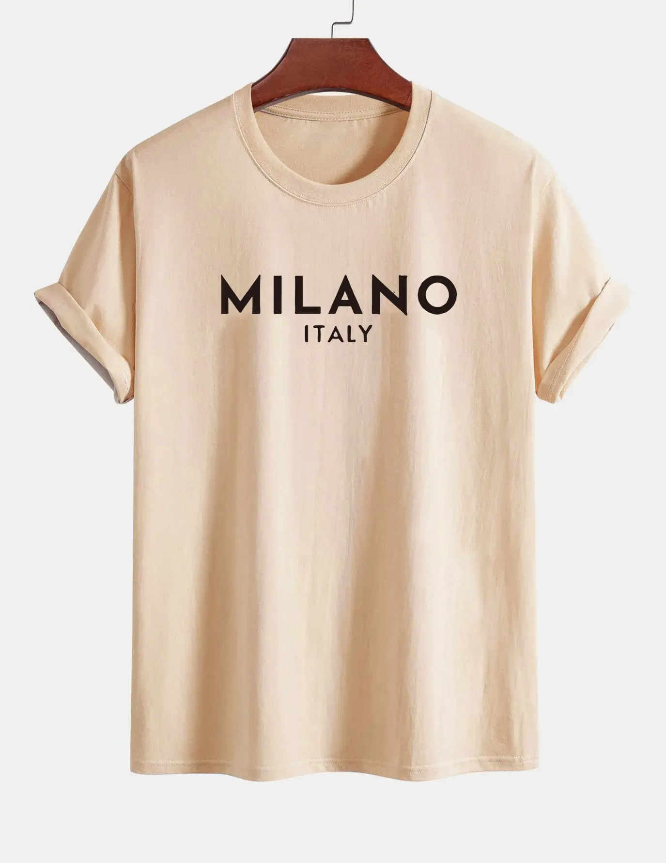 Women's T-shirt 100% pure cotton summer casual loose fashion MILANO ITALIA letter printed round neck short sleeved T-shirt top