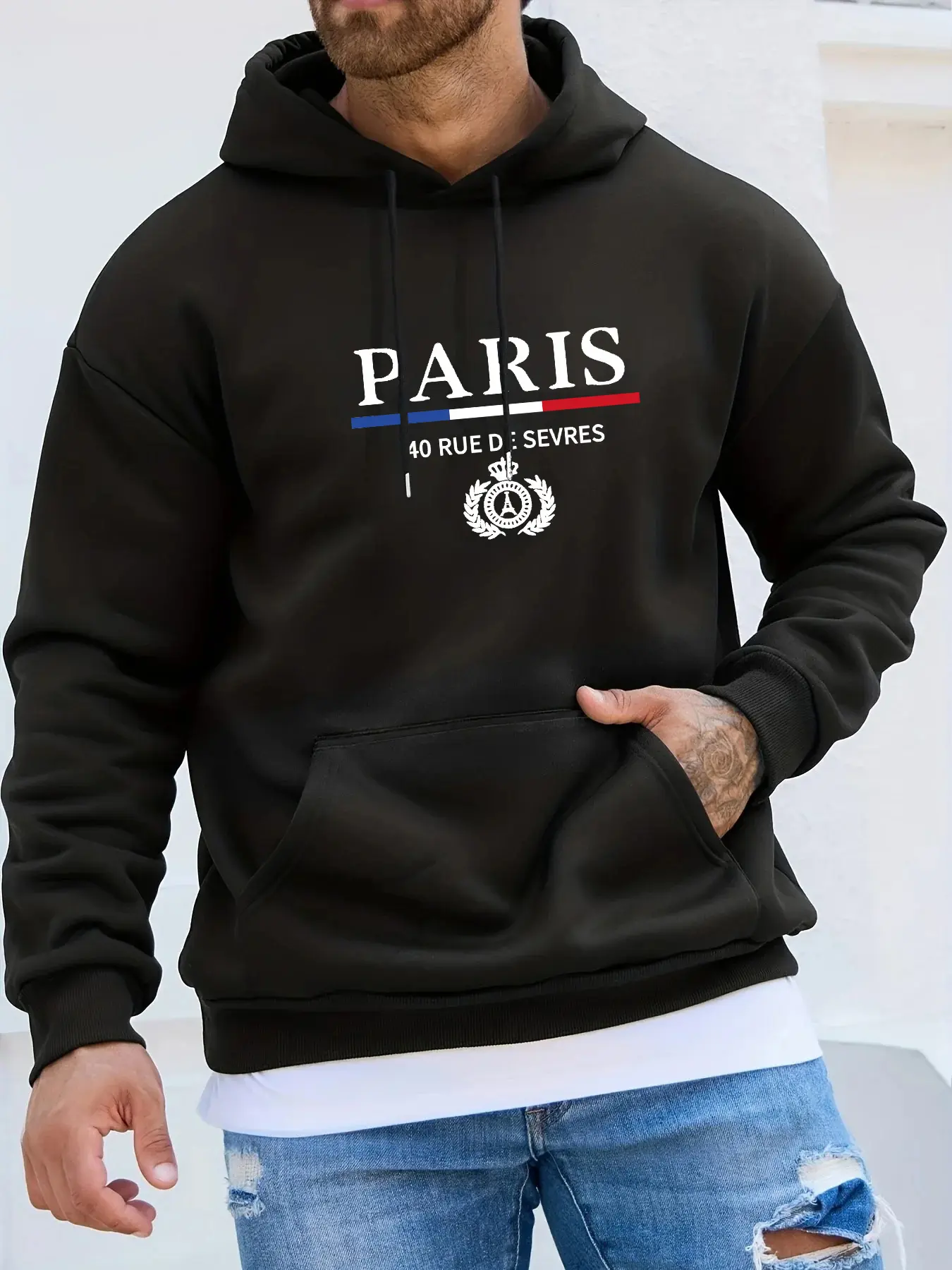Men's Autumn Winter Hooded Fashion Sweater Tshirt Tops T-shirts  Sleeve O-neck Pactwork Casual T shirts for Men