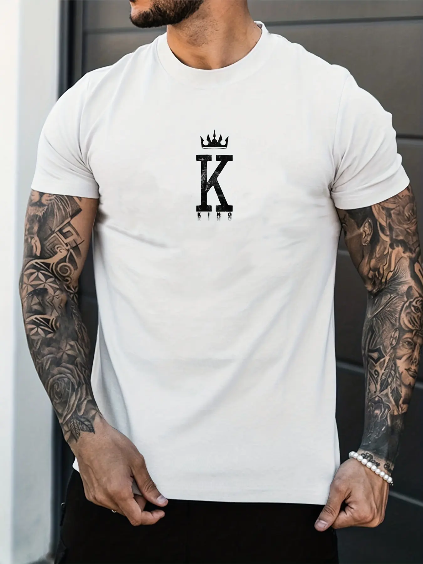 Men's Summer Loose Fit  100 Cotton Printed T-shirt Tops  Sports Oversize Sport Tshirt Cotton Fleece Men Pullovers Hip Hop