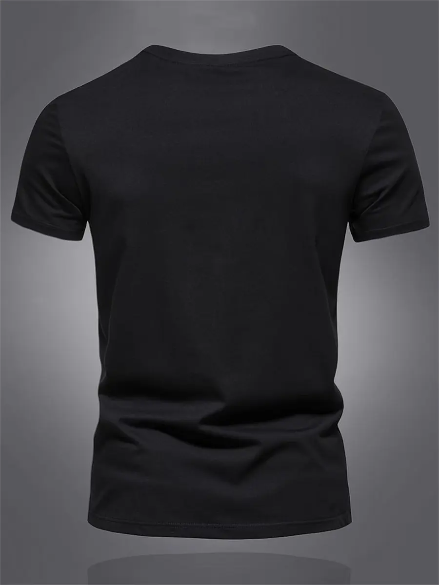 Men's Summer Loose Fit  100 Cotton K king pattern Printed T-shirt Tops