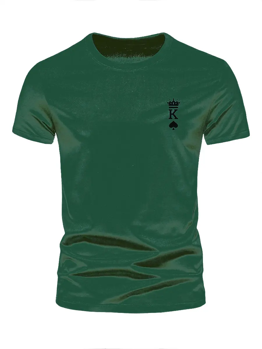 Men's Summer Loose Fit  100 Cotton K king pattern Printed T-shirt Tops