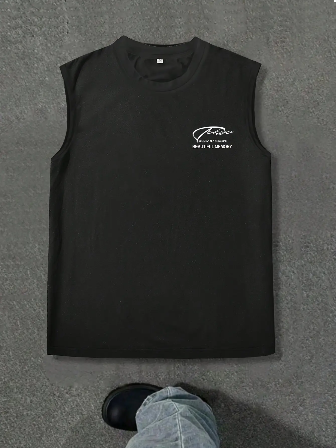 Men's Summer Leisure Sports Fitness Loose Fashion Pattern Printed Comfortable Breathable Round Neck Sleeveless Tank Top