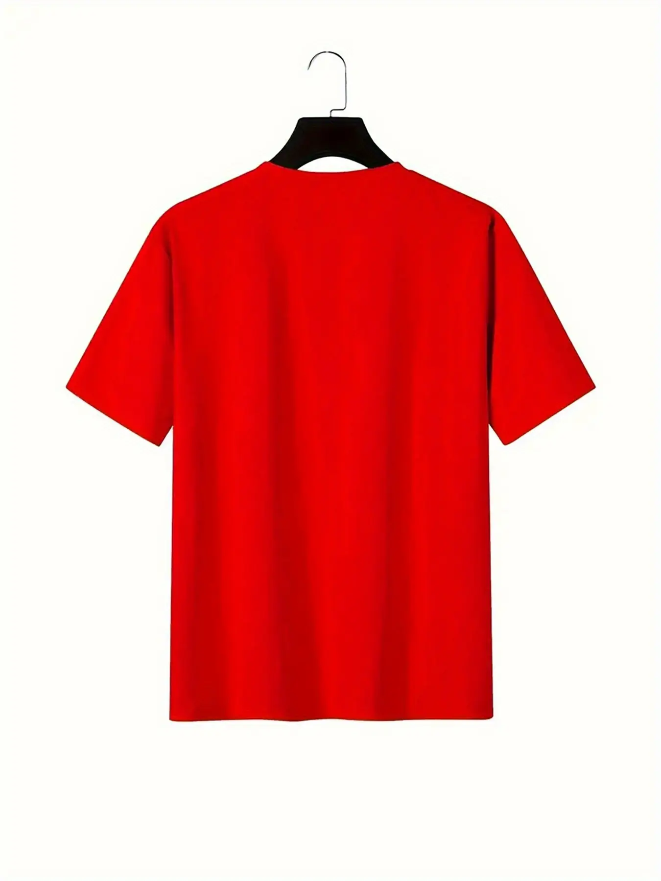 Men's Summer 100% Cotton Fashionable Casual Loose Large Size Letter Pattern Printed Round Neck Short Sleeve T-shirt Top